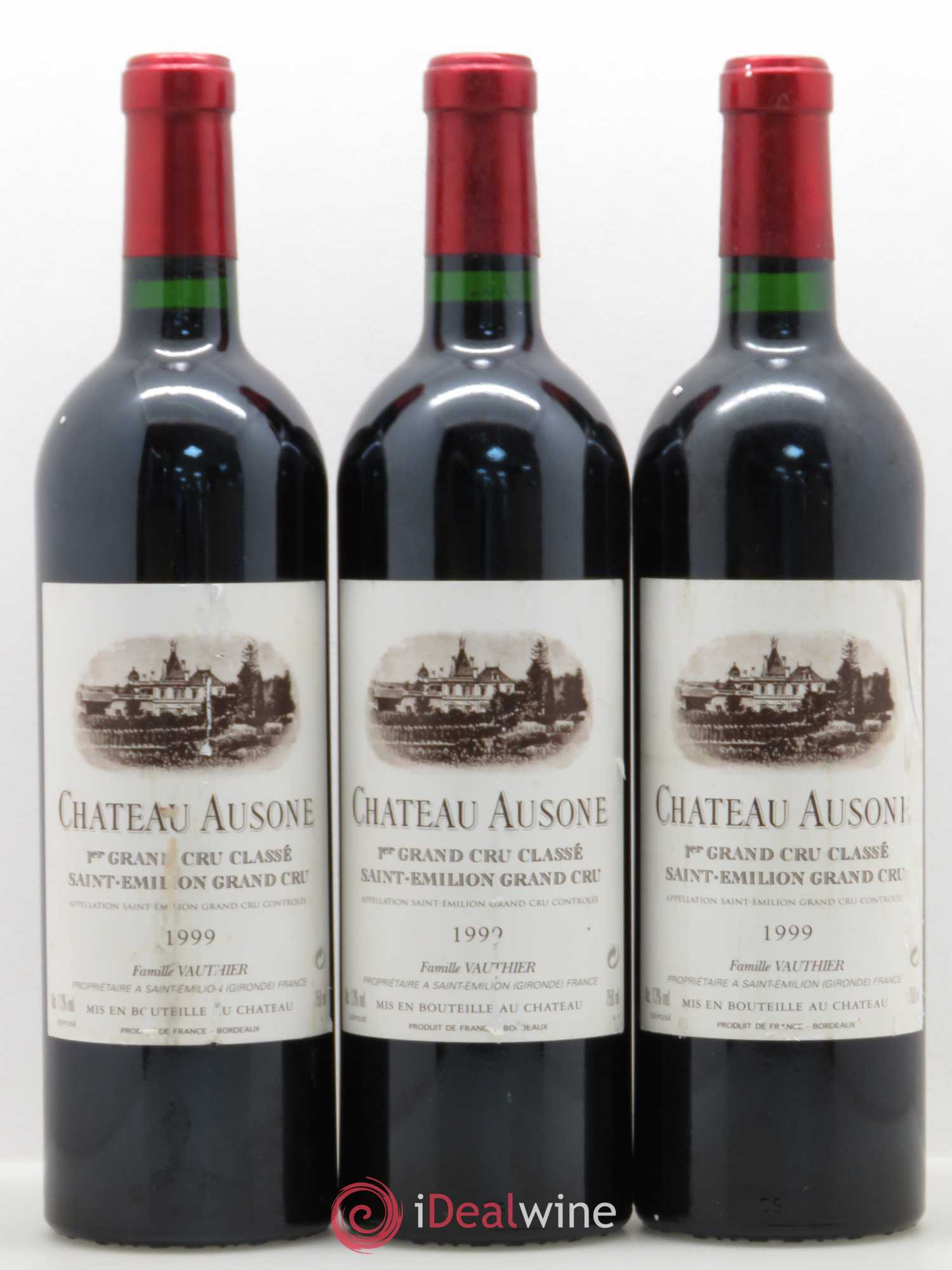 Château Ausone 1er Grand Cru Classé A 1999 - Lot de 3 bouteilles - 0