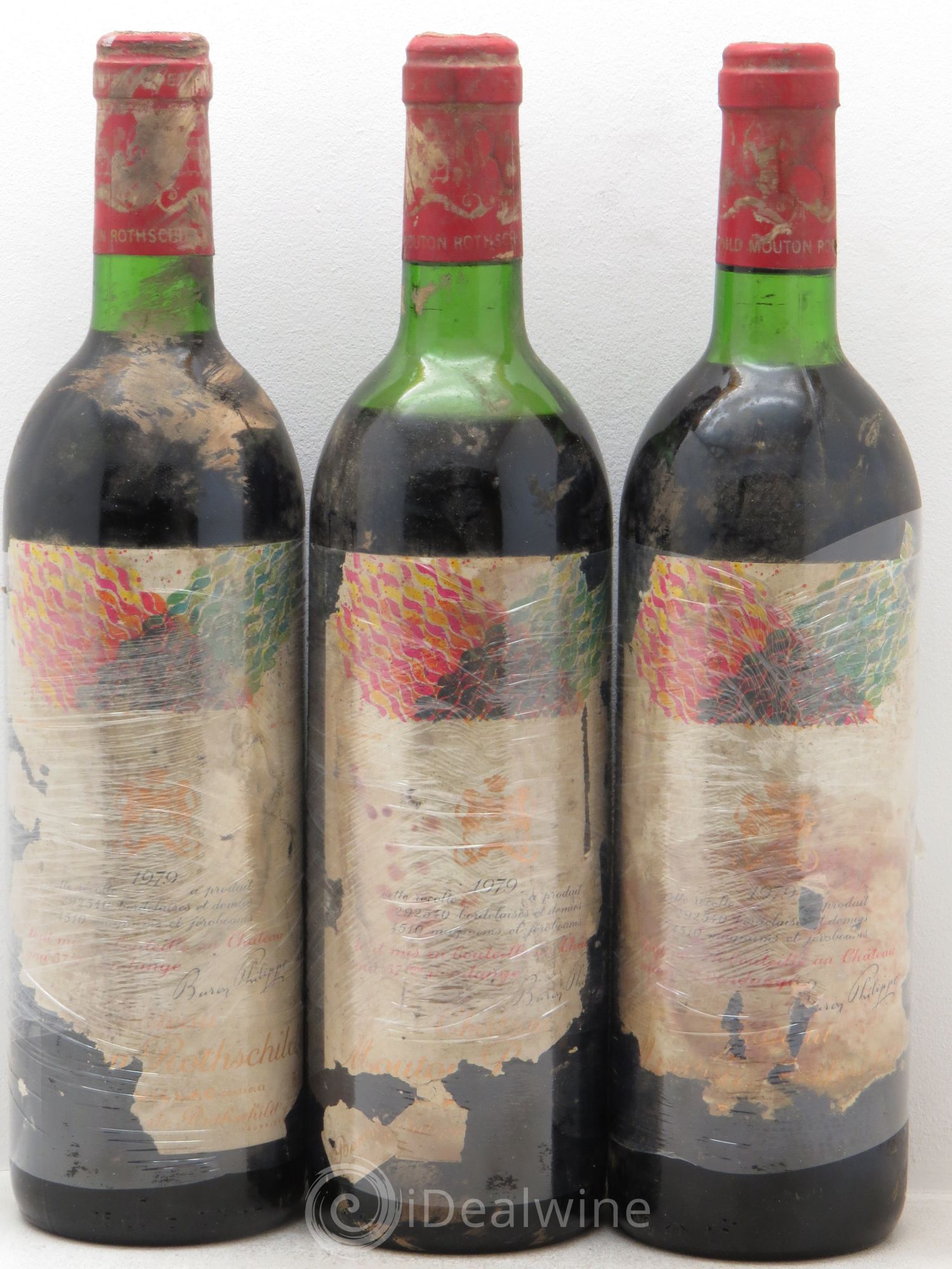 Château Mouton Rothschild 1er Grand Cru Classé (sans prix de réserve) 1979 - Lot de 3 bouteilles - 0