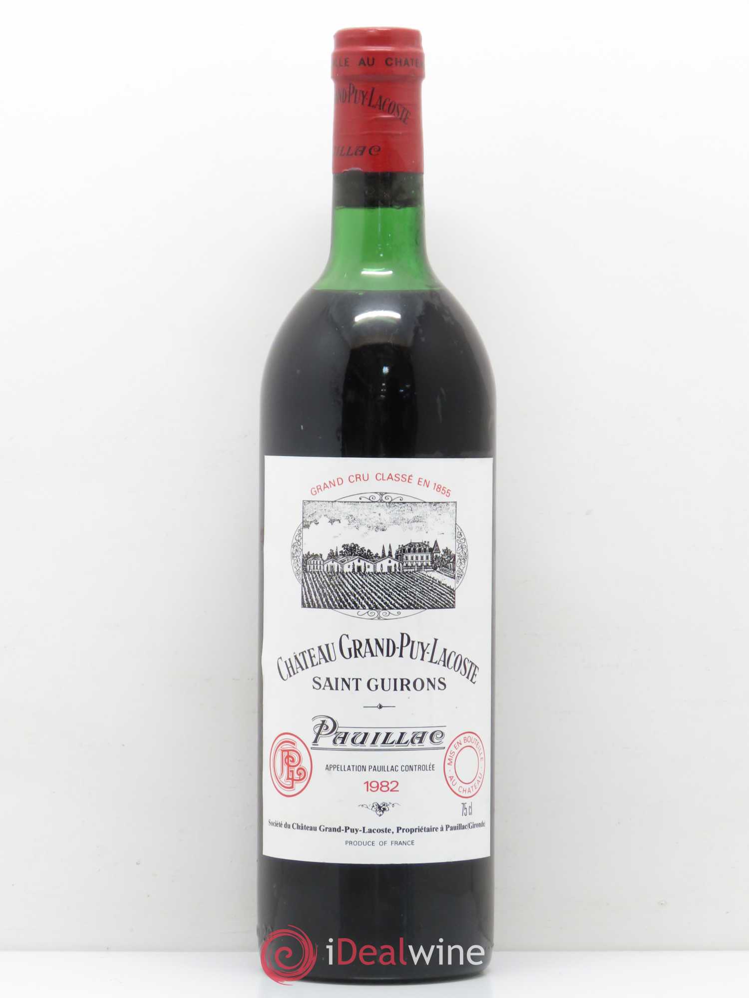 Château Grand Puy Lacoste 5ème Grand Cru Classé (sans prix de réserve) 1982 - Lot de 1 bouteille - 0