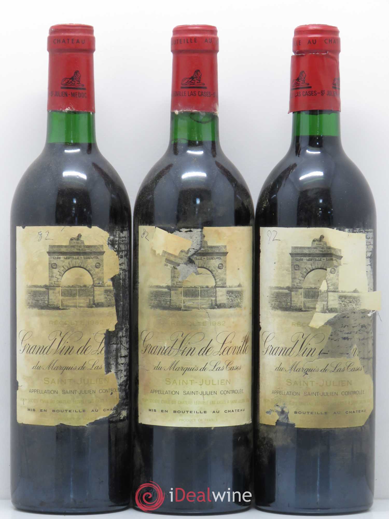 Château Léoville Las Cases 2ème Grand Cru Classé (sans prix de réserve) 1982 - Lot de 3 bouteilles - 0