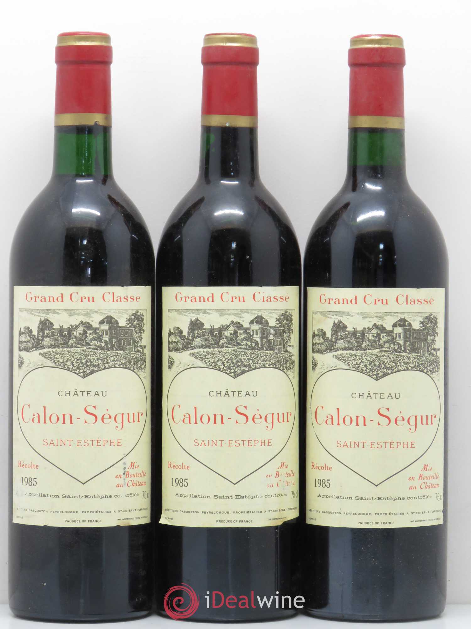Château Calon Ségur 3ème Grand Cru Classé 1985 - Lot de 3 bouteilles - 0