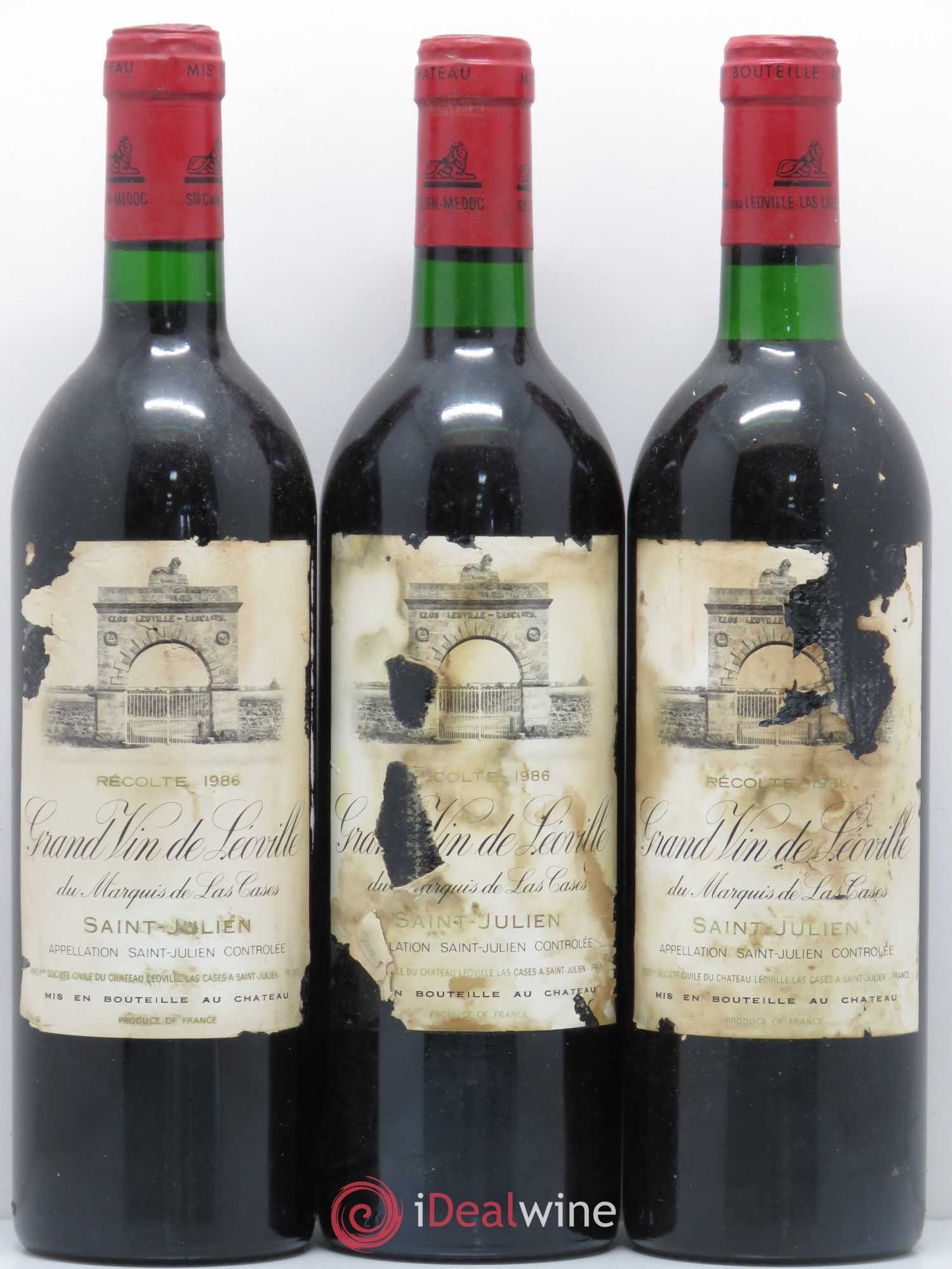 Château Léoville Las Cases 2ème Grand Cru Classé 1986 - Lot de 3 bouteilles - 0