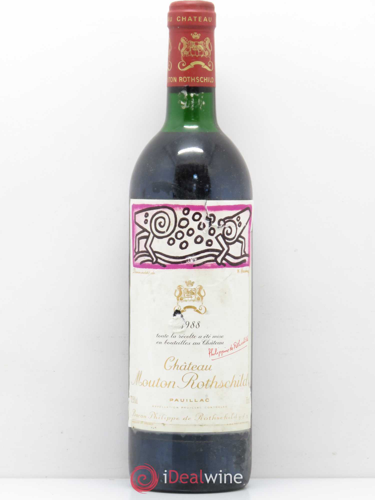 Château Mouton Rothschild 1er Grand Cru Classé 1988 - Lot de 1 bouteille - 0