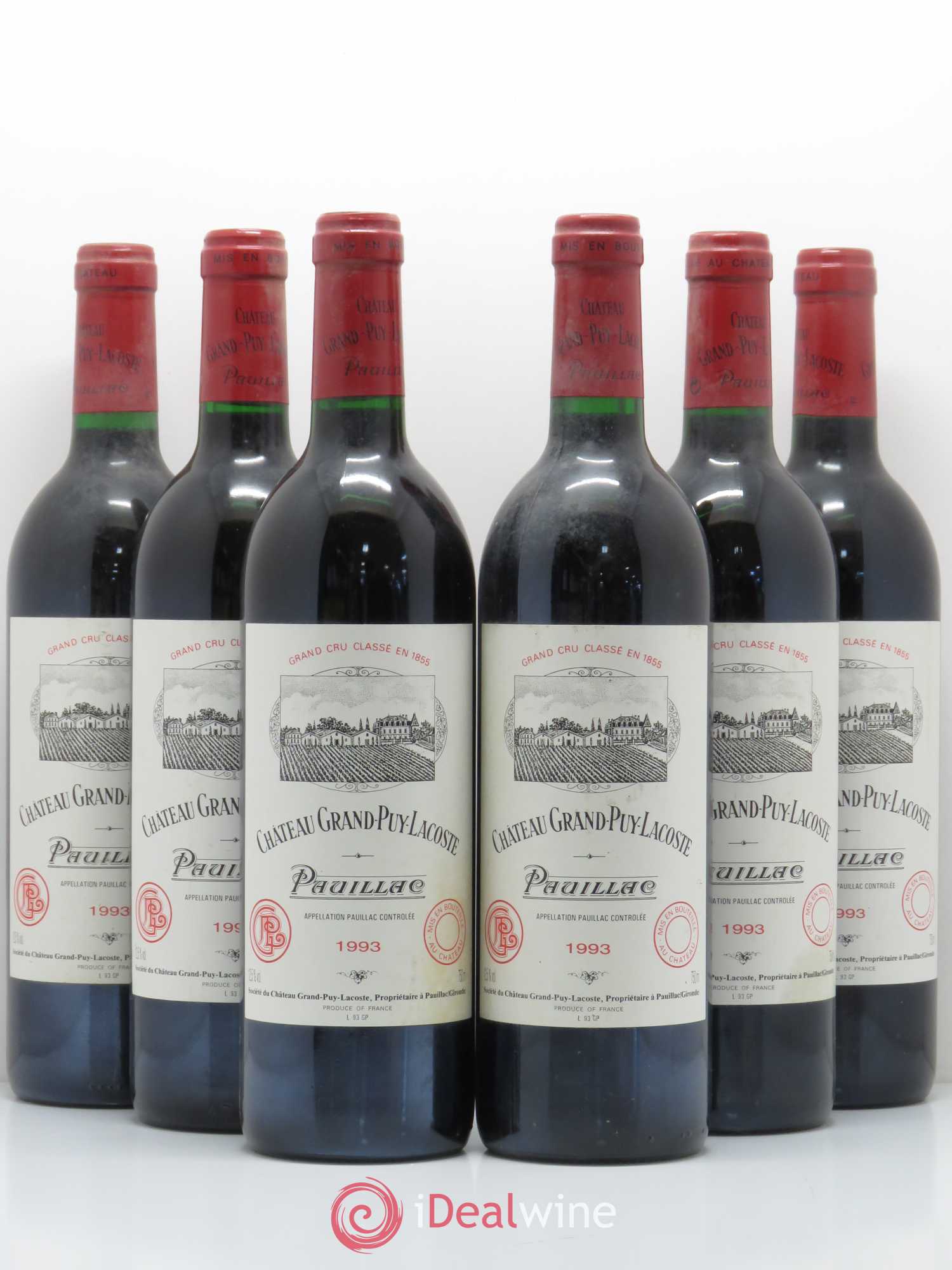Château Grand Puy Lacoste 5ème Grand Cru Classé 1993 - Lot de 6 bouteilles - 0