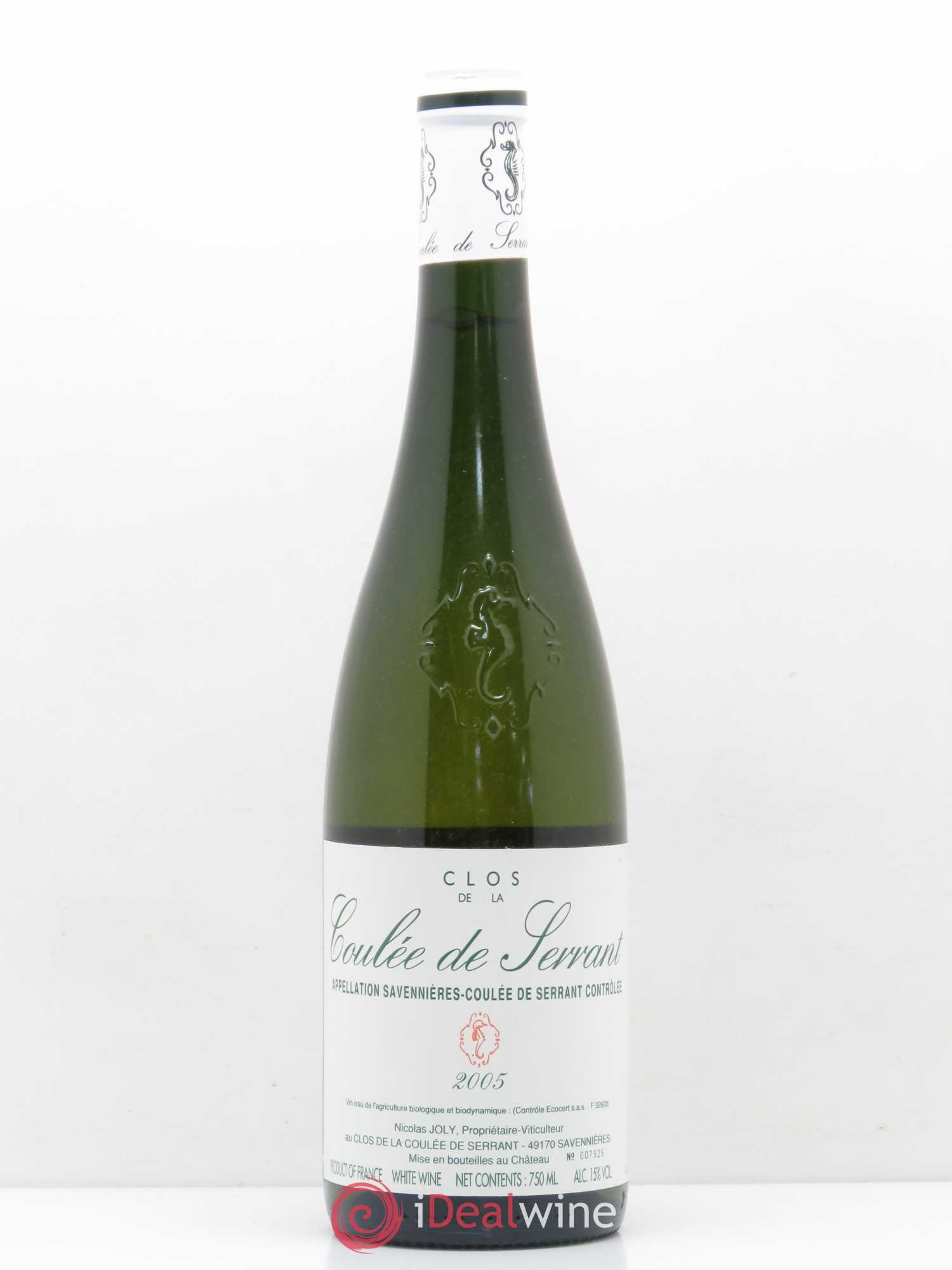 Savennières Clos de la Coulée de Serrant Vignobles de la Coulée de Serrant - Nicolas Joly 2005 - Lot de 1 bouteille - 0