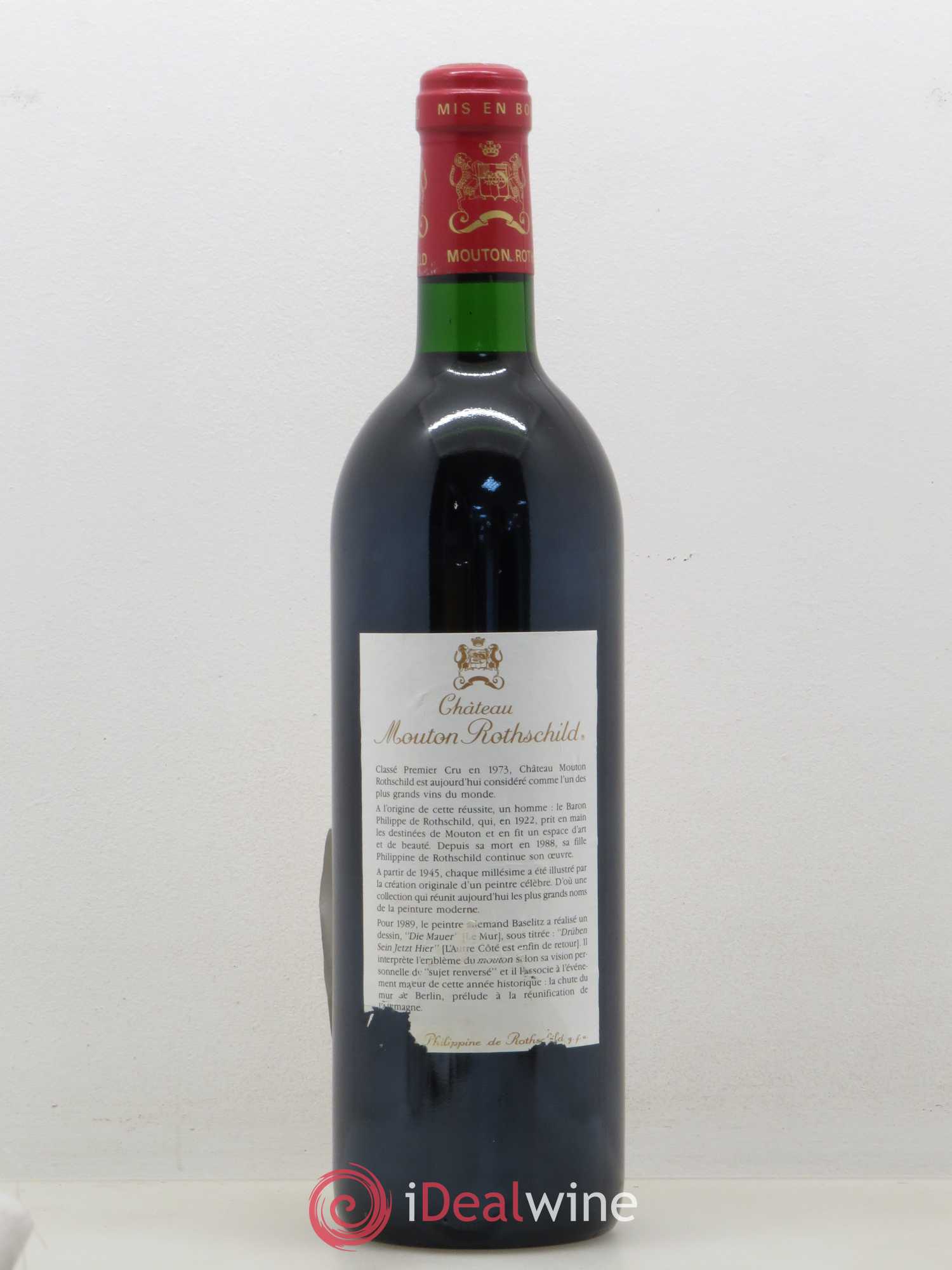 Château Mouton Rothschild 1er Grand Cru Classé 1989 - Lot de 1 bouteille - 1