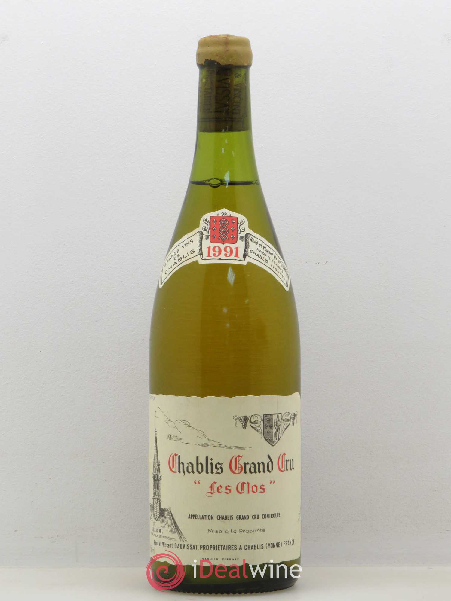 Chablis Grand Cru Les Clos Vincent Dauvissat (Domaine) 1991 - Lot de 1 bouteille - 0