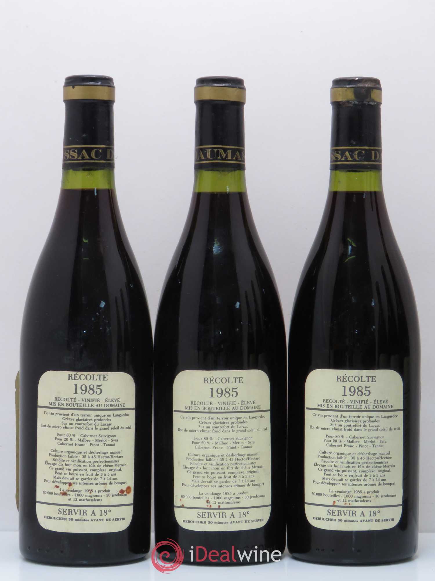 Saint-Guilhem-le-Désert - Cité d'Aniane Mas Daumas Gassac Famille Guibert de La Vaissière 1985 - Lot de 6 bouteilles - 2