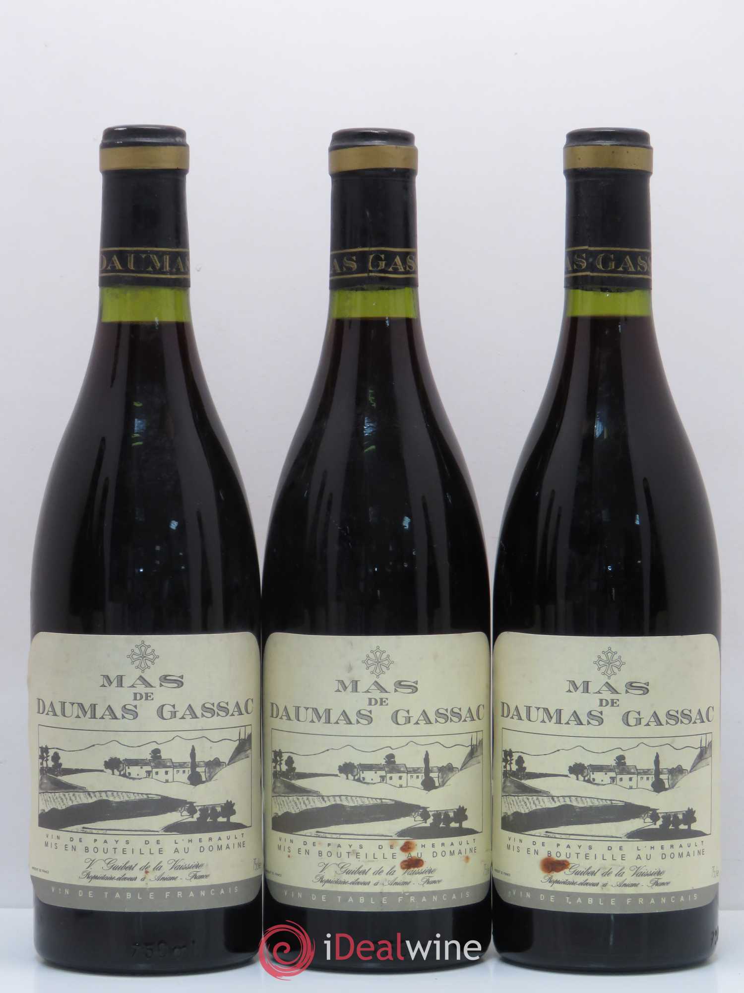 Saint-Guilhem-le-Désert - Cité d'Aniane Mas Daumas Gassac Famille Guibert de La Vaissière 1985 - Lot de 6 bouteilles - 3
