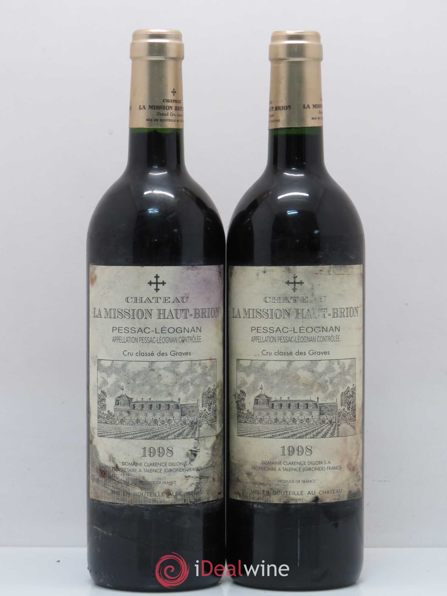 Château la Mission Haut-Brion Cru Classé de Graves 1998 - Lot de 2 bouteilles - 0