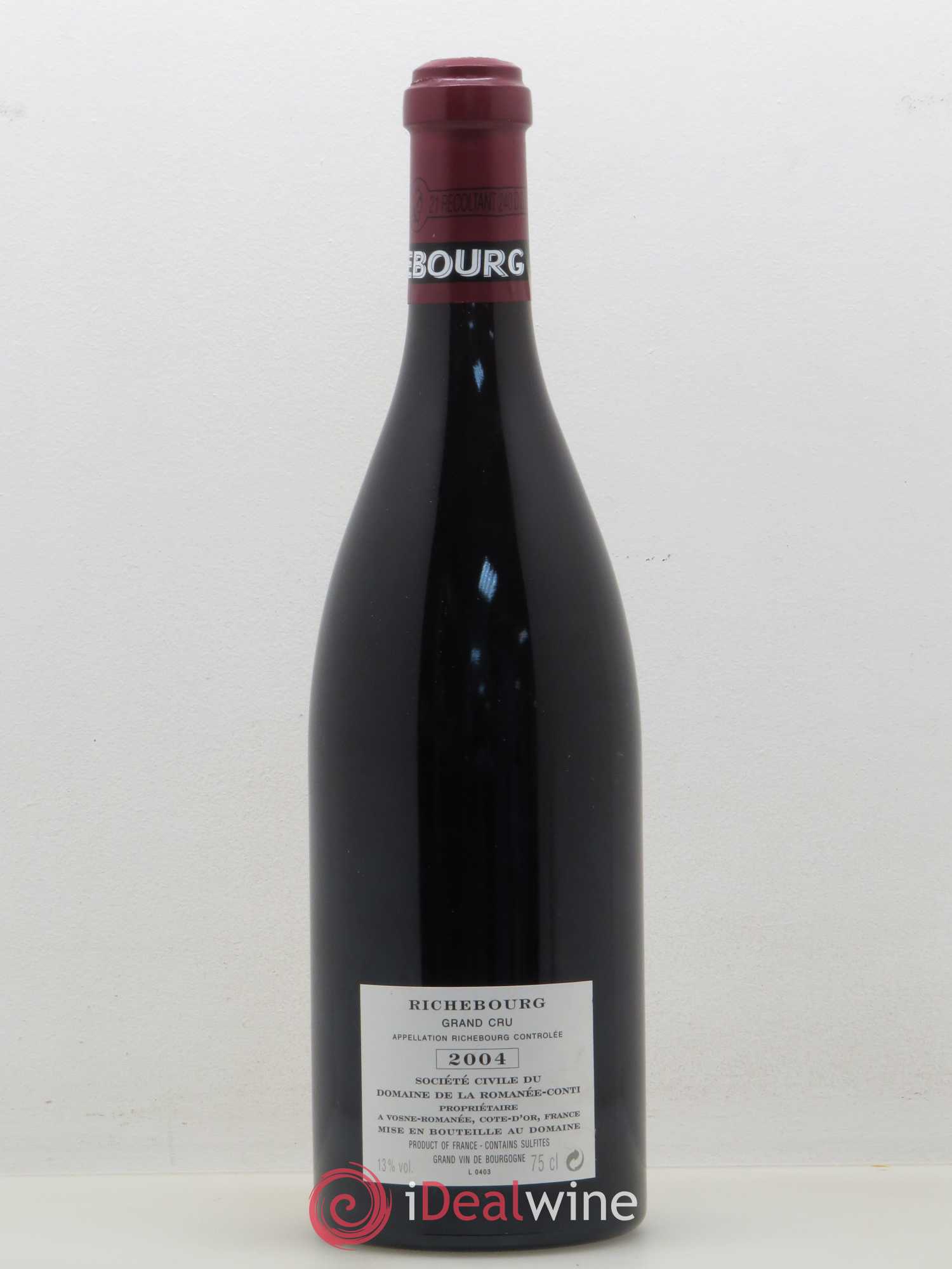 Richebourg Grand Cru Domaine de la Romanée-Conti 2004 - Lot de 1 bouteille - 1