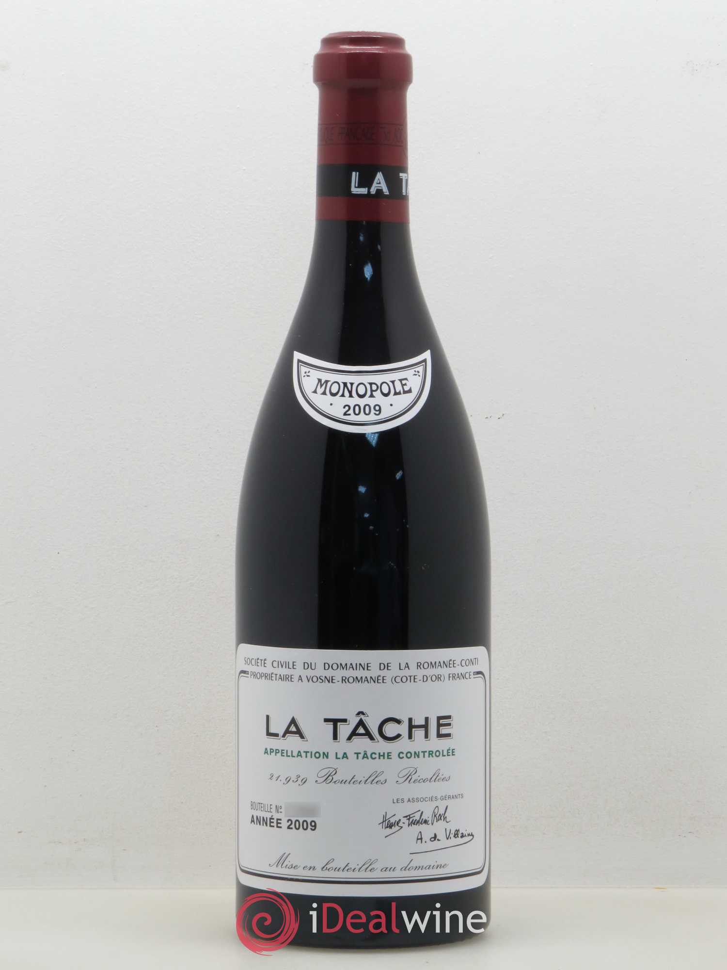 La Tâche Grand Cru Domaine de la Romanée-Conti 2009 - Lot de 1 bouteille - 0
