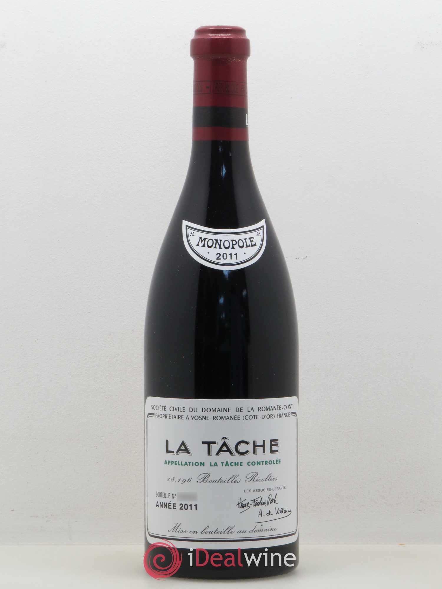 La Tâche Grand Cru Domaine de la Romanée-Conti 2011 - Lot de 1 bouteille - 0