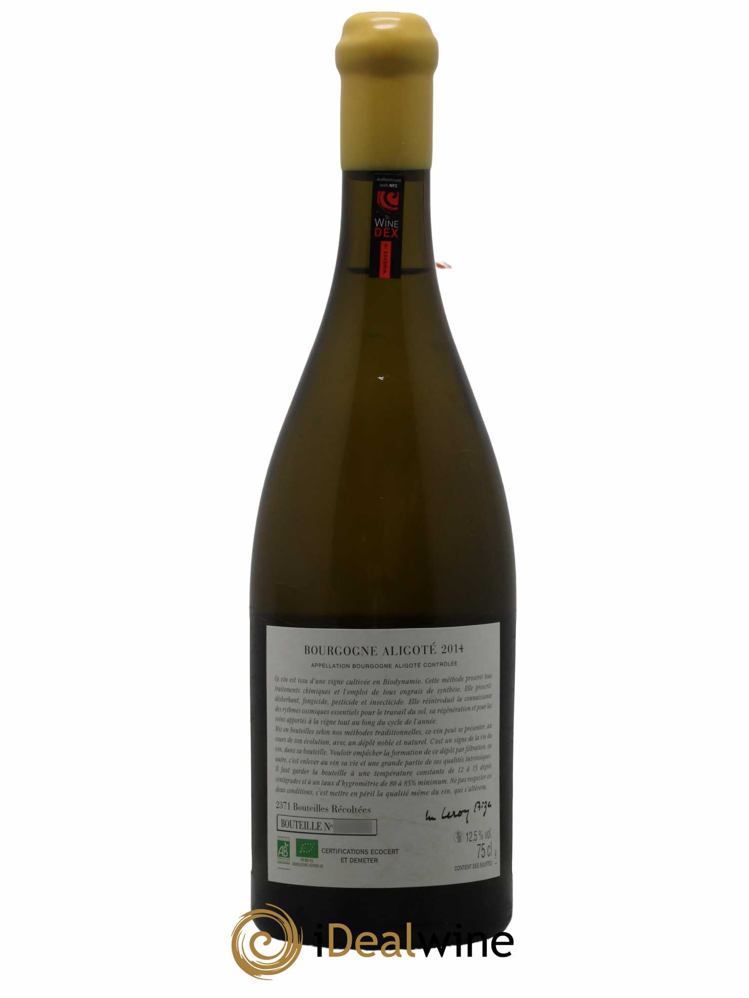 Bourgogne Aligoté Sous Chatelet d'Auvenay (Domaine)  2014 - Lot de 1 bouteille - 1