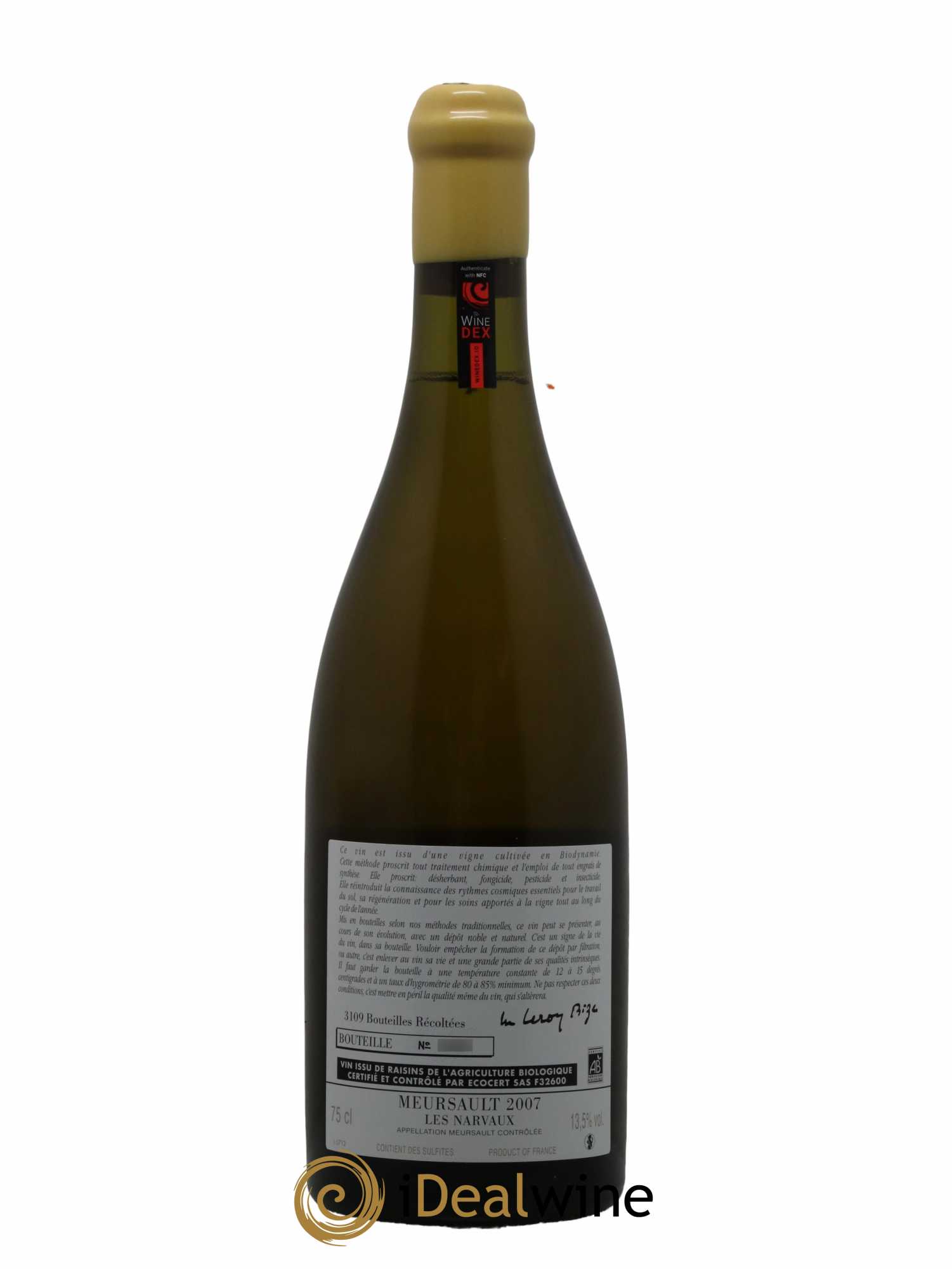 Meursault Les Narvaux d'Auvenay (Domaine) 2007 - Lot de 1 bouteille - 1