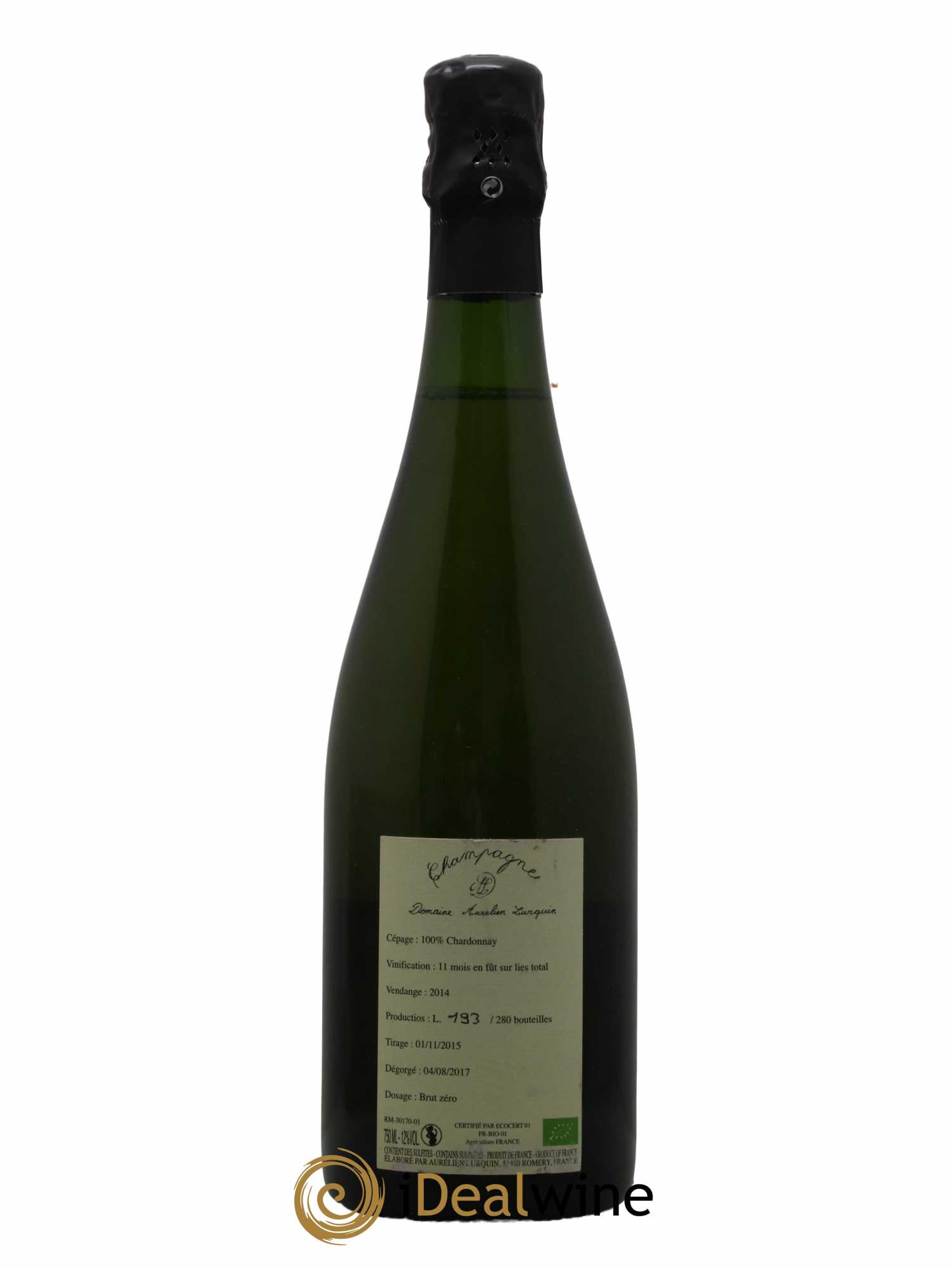 Chardonnay Les Crayères du Levant Aurélien Lurquin 2014 - Lot de 1 bouteille - 1