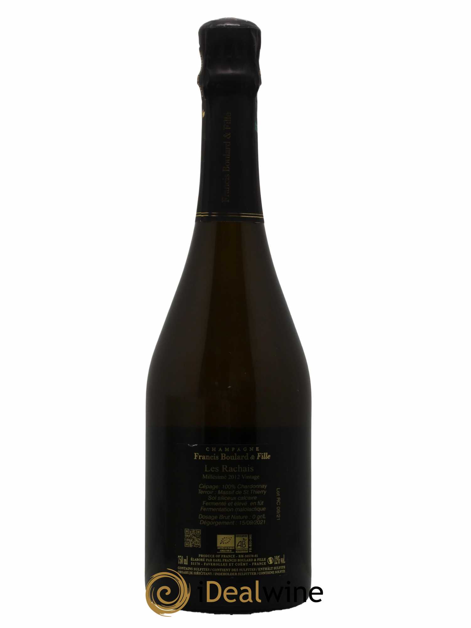 Les Rachais Francis Boulard 2012 - Lot de 1 bouteille - 1