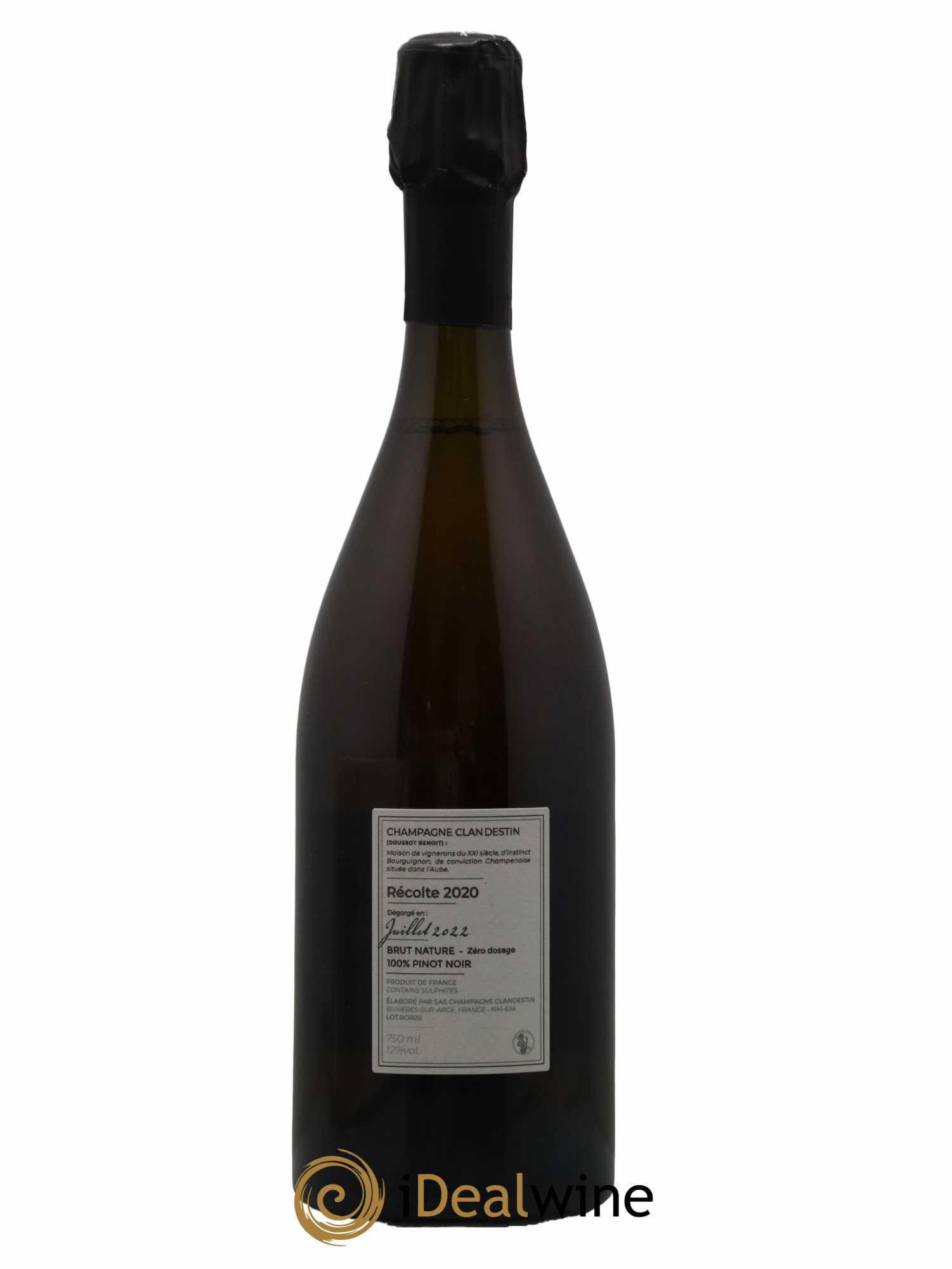 Champagne Clan Destin Doussot Benoit 2020 - Lot de 1 bouteille - 1