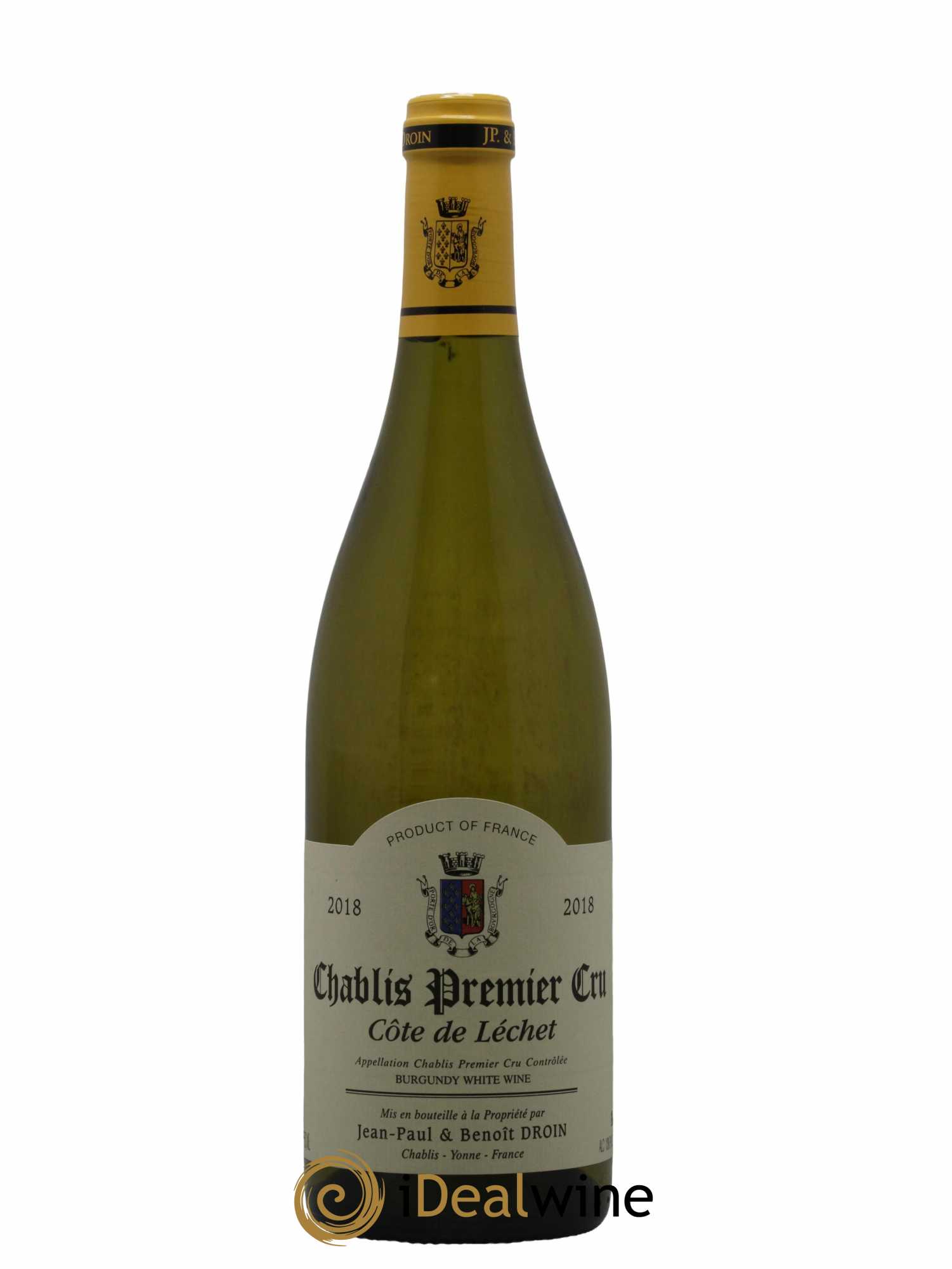Chablis 1er Cru Côte de Léchet Jean-Paul & Benoît Droin (Domaine) 2018 - Lot de 1 bouteille - 0