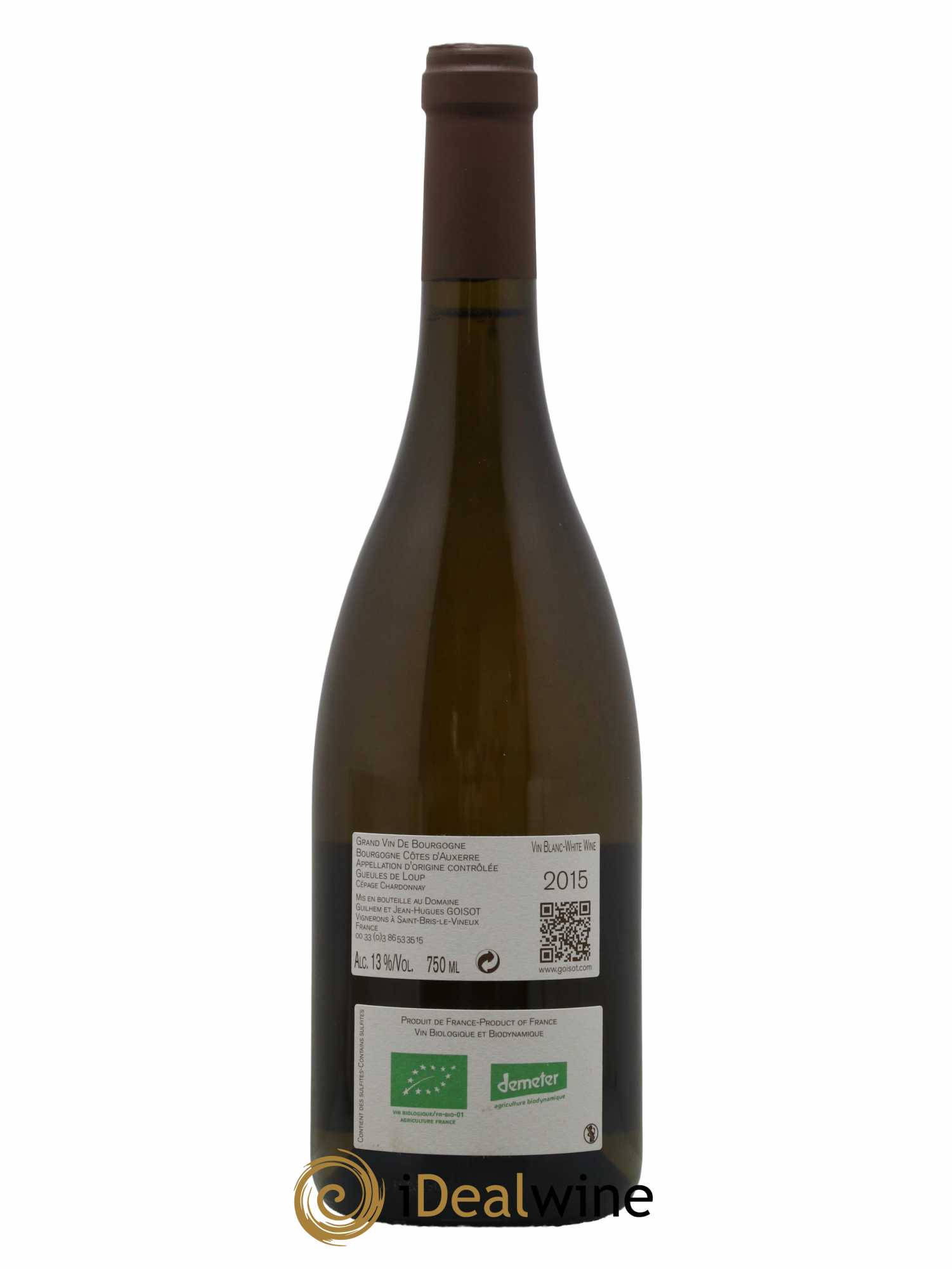 Bourgogne Côtes d'Auxerre Gueules de Loup Goisot 2015 - Lot de 1 bouteille - 1