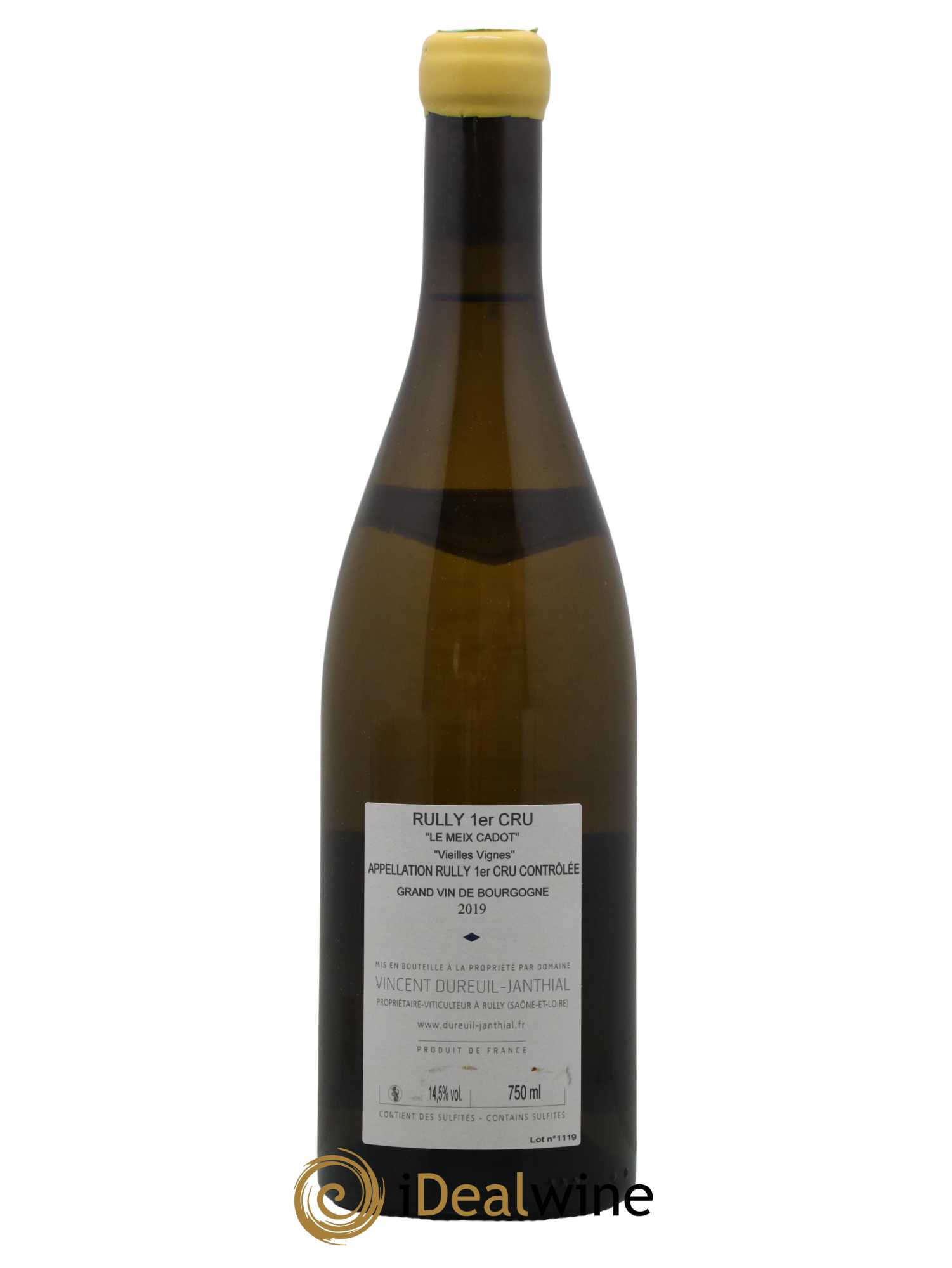 Rully 1er Cru Le Meix Cadot Vieilles Vignes Vincent Dureuil-Janthial 2019 - Lot de 1 bouteille - 1