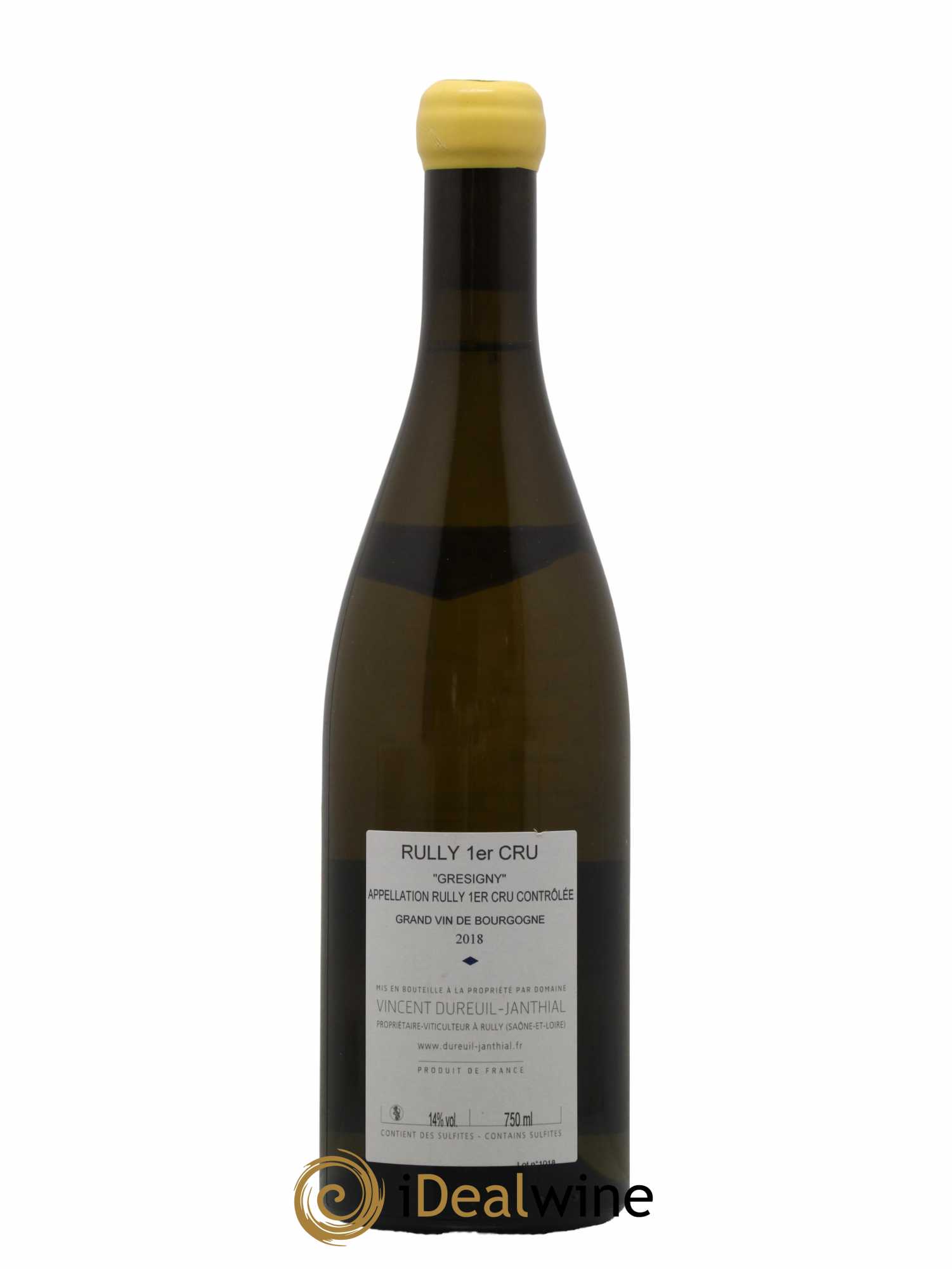 Rully 1er Cru Grésigny Vieilles Vignes Vincent Dureuil-Janthial 2018 - Lot de 1 bouteille - 1