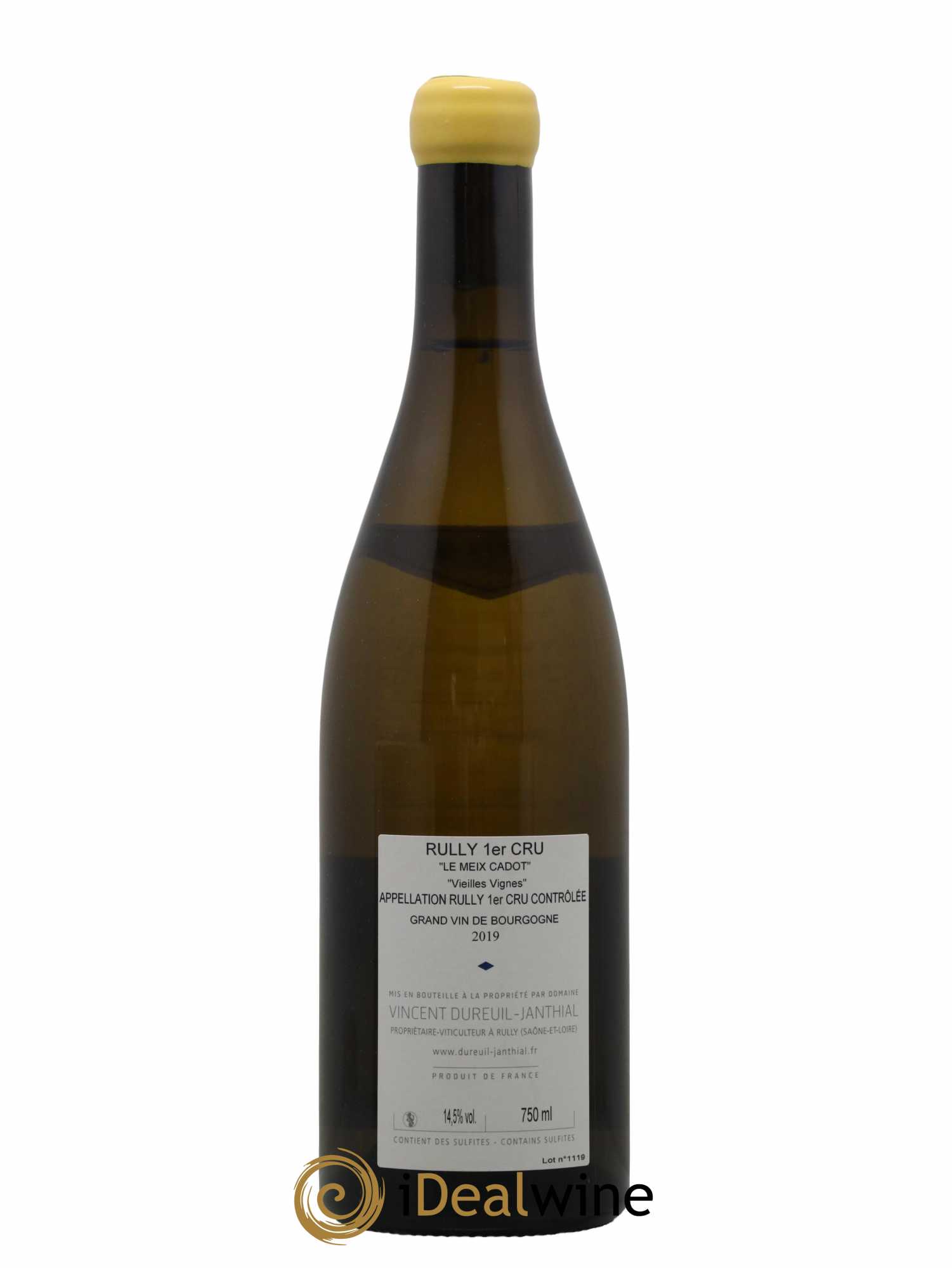 Rully 1er Cru Le Meix Cadot Vieilles Vignes Vincent Dureuil-Janthial 2019 - Lot de 1 bouteille - 1