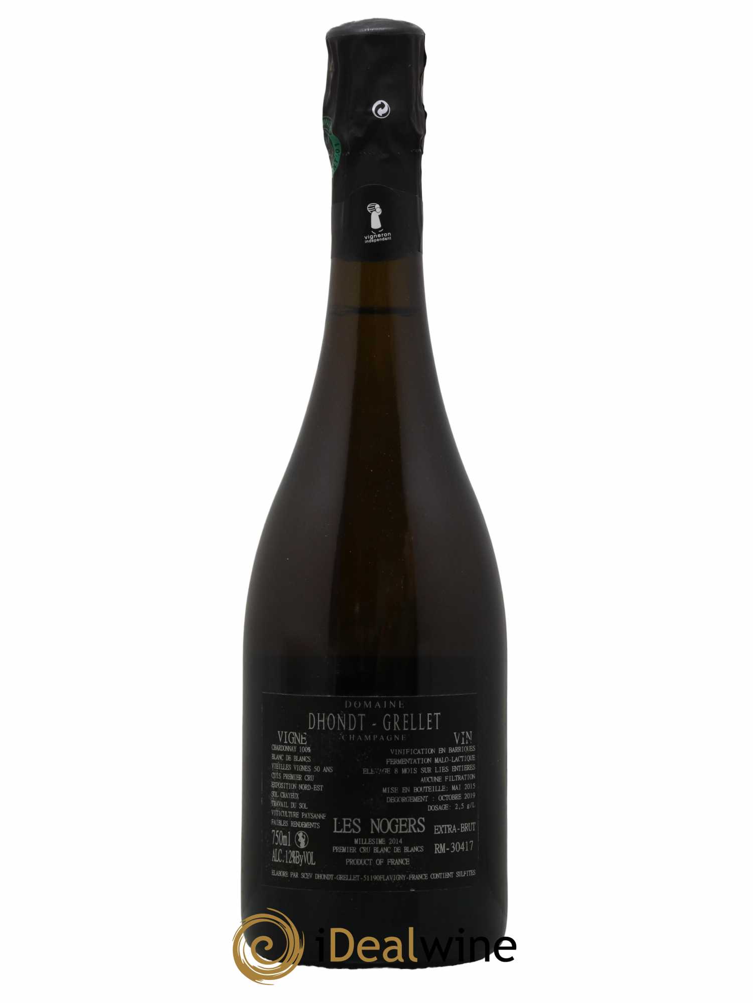 Les Nogers-Premier cru Blanc de Blancs Dhondt Grellet 2014 - Lot de 1 bouteille - 1