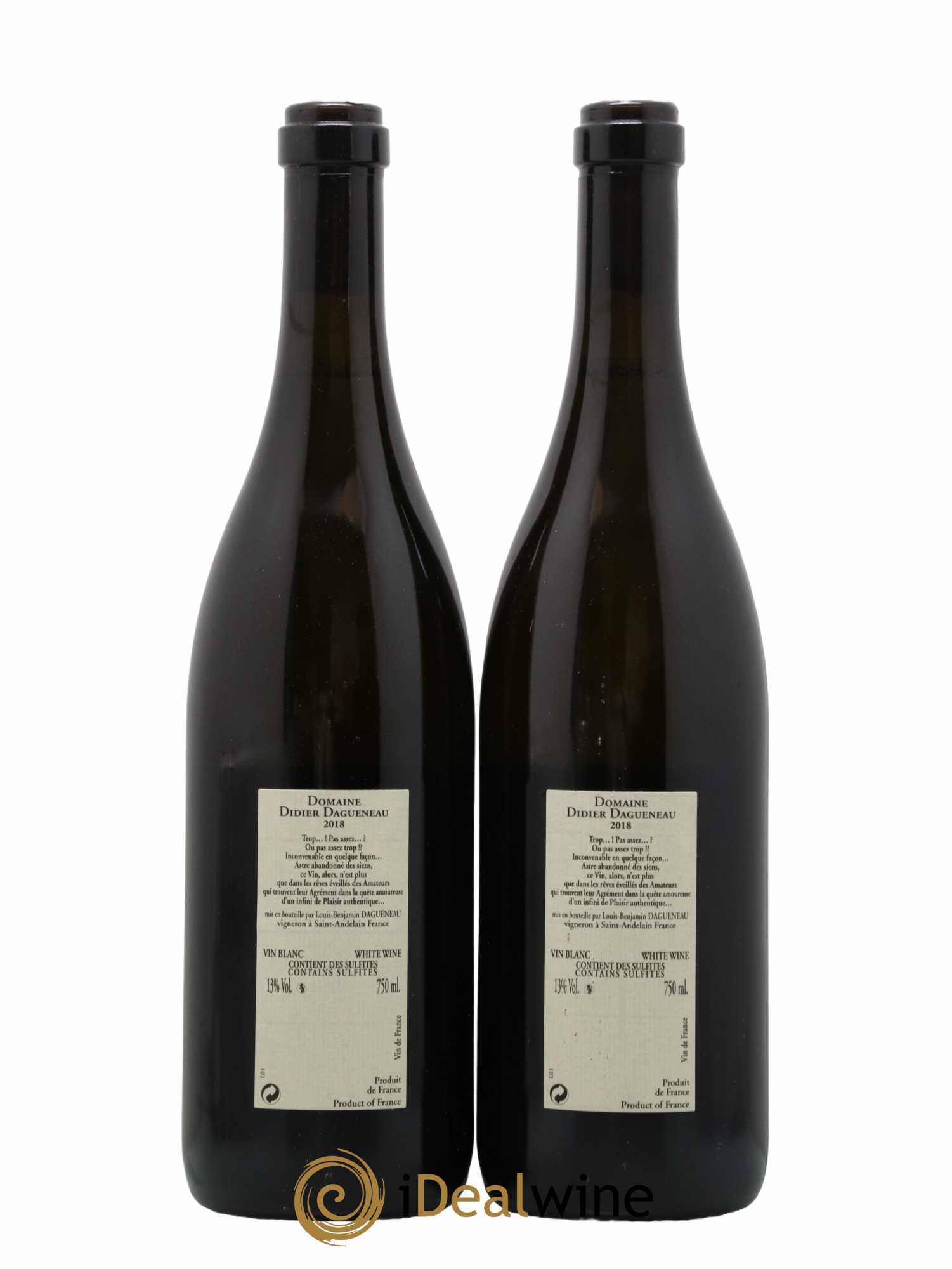 Vin de France Blanc Etc Dagueneau (Domaine Didier - Louis-Benjamin) 2018 - Lot de 2 bouteilles - 1