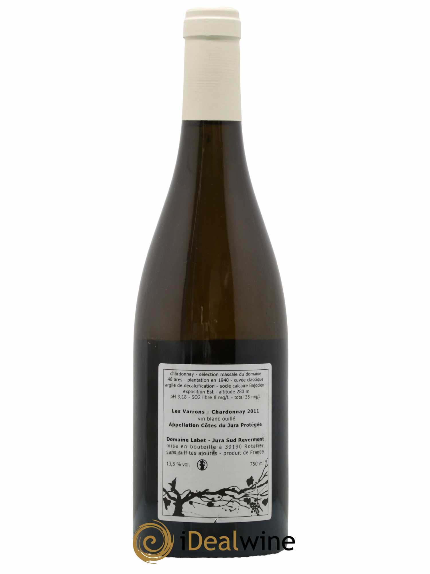 Côtes du Jura Chardonnay Les Varrons Romain - Julien - Charline Labet 2011 - Lot de 1 bouteille - 1
