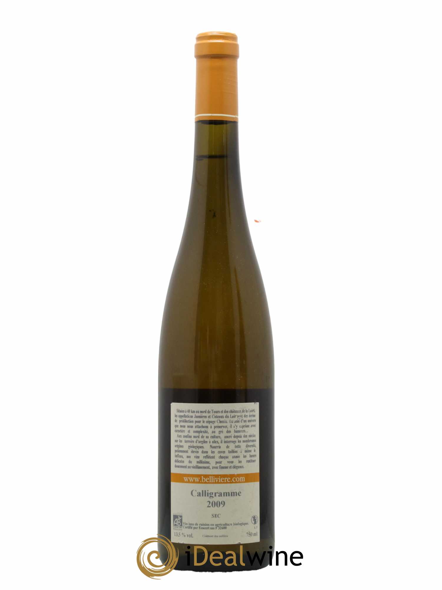 Jasnières Calligramme Domaine de Bellivière 2009 - Lot de 1 bouteille - 1