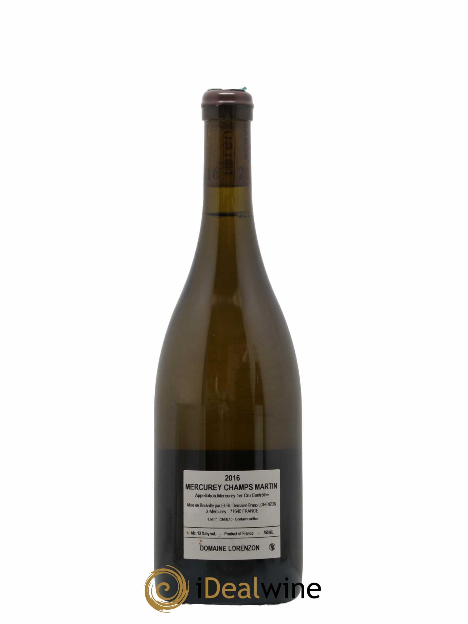 Mercurey 1er Cru Les Champs Martin Bruno Lorenzon 2016 - Lot de 1 bouteille - 1