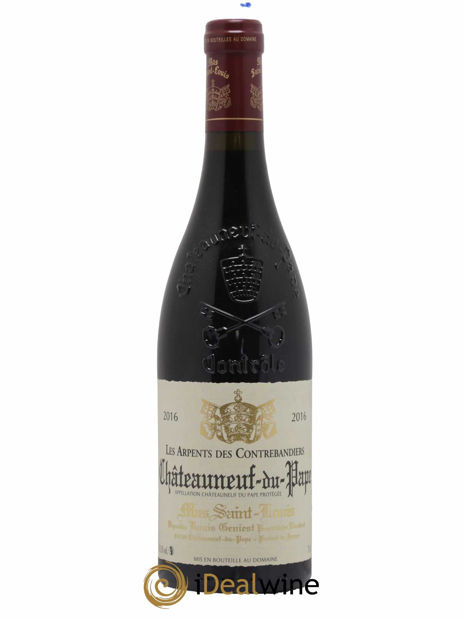 Châteauneuf-du-Pape Les Arpents des Contrebandiers Mas Saint-Louis 2016 - Lot de 1 bouteille - 0