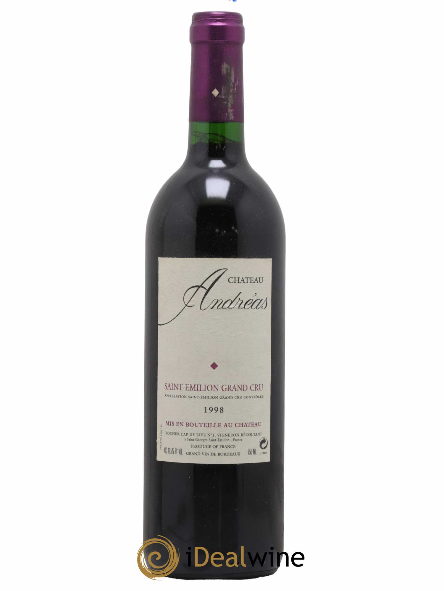 Saint-Émilion Grand Cru Château Andréas 1998 - Lot de 1 bouteille - 0