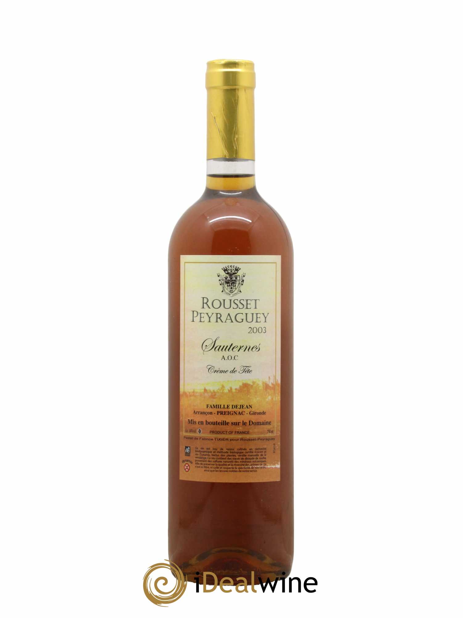 Rousset Peyraguey Crême de tête 2003 - Posten von 1 Flasche - 0