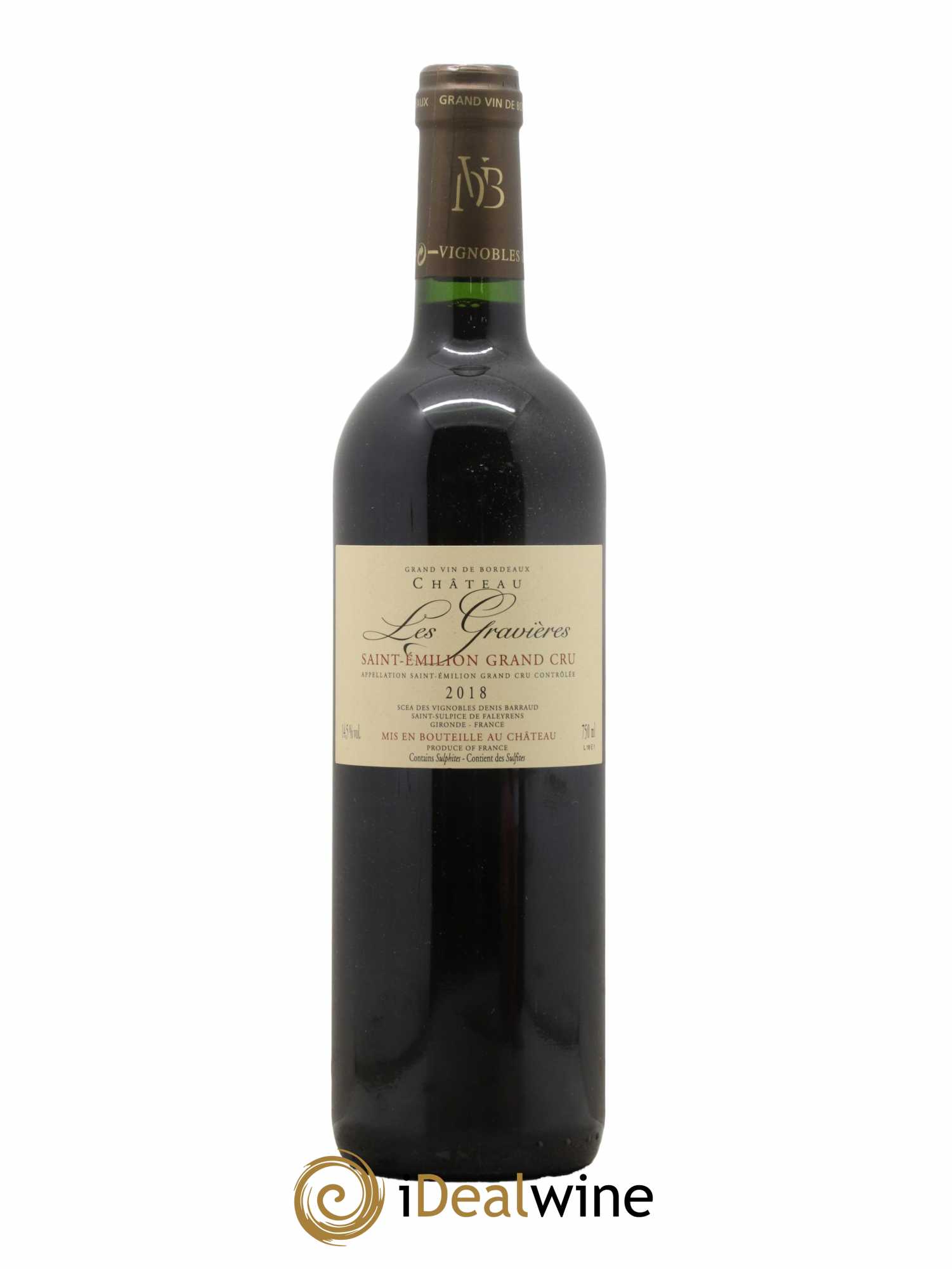 Saint-Émilion Grand Cru Les Gravières 2018 - Lot de 1 bouteille - 0