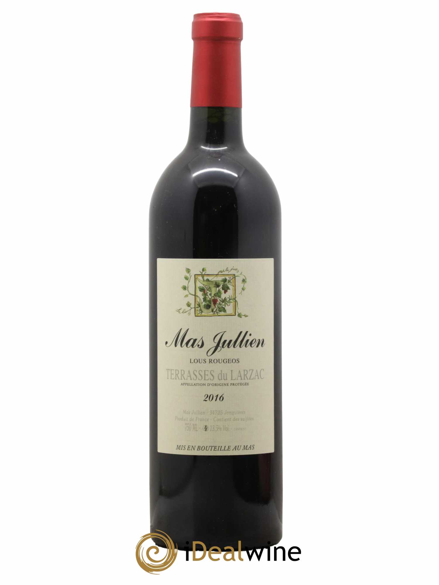 Terrasses du Larzac Mas Jullien Lous Rougeos Olivier Jullien 2016 - Lot de 1 bouteille - 0