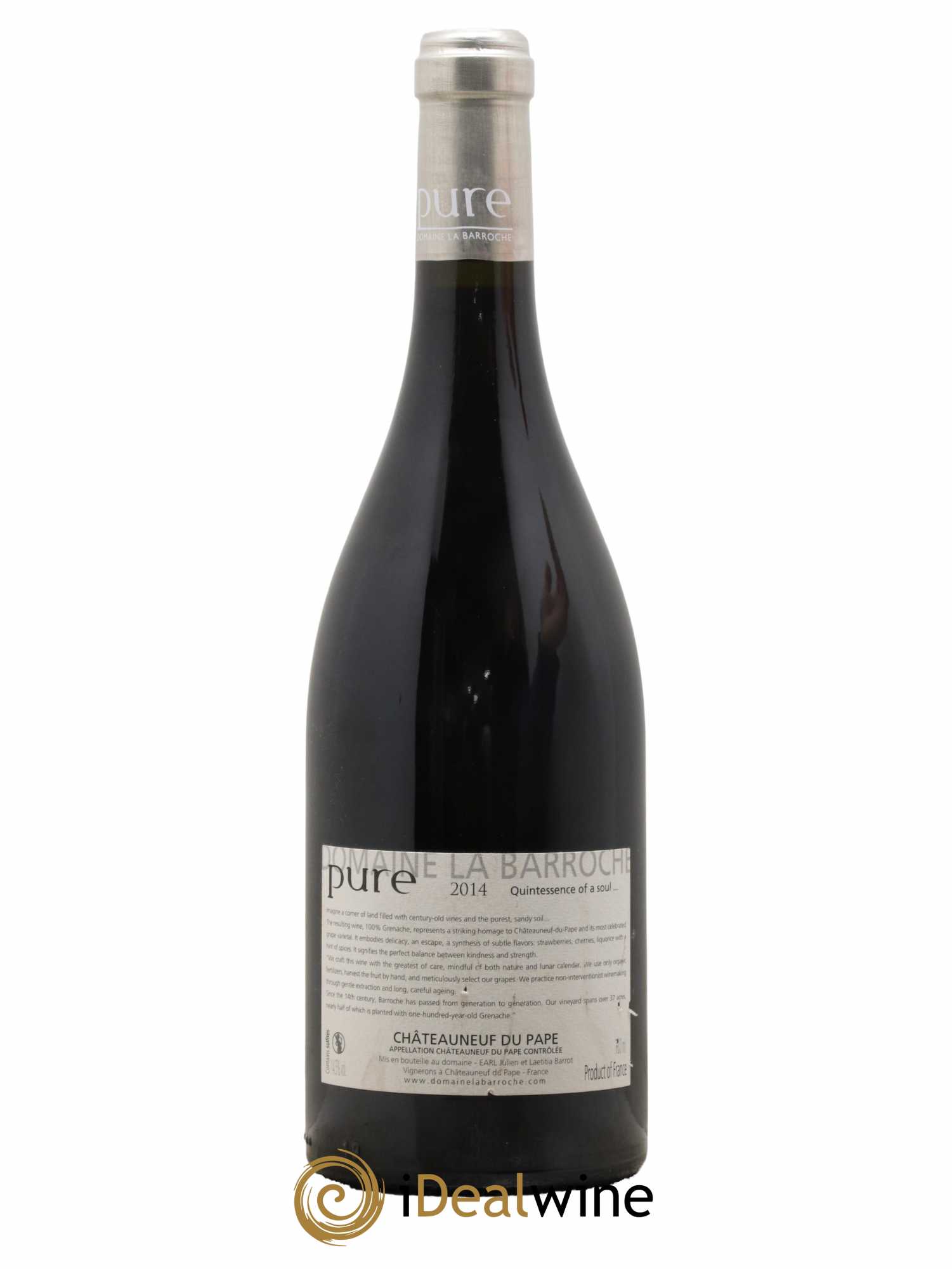 Châteauneuf-du-Pape Cuvée Pure Domaine La Barroche 2014 - Lot de 1 bouteille - 1