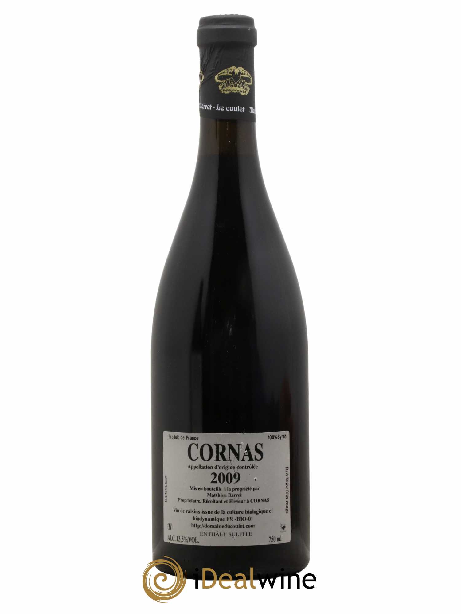 Cornas Billes Noires Coulet (Domaine du) - Matthieu Barret 2009 - Lot de 1 bouteille - 1