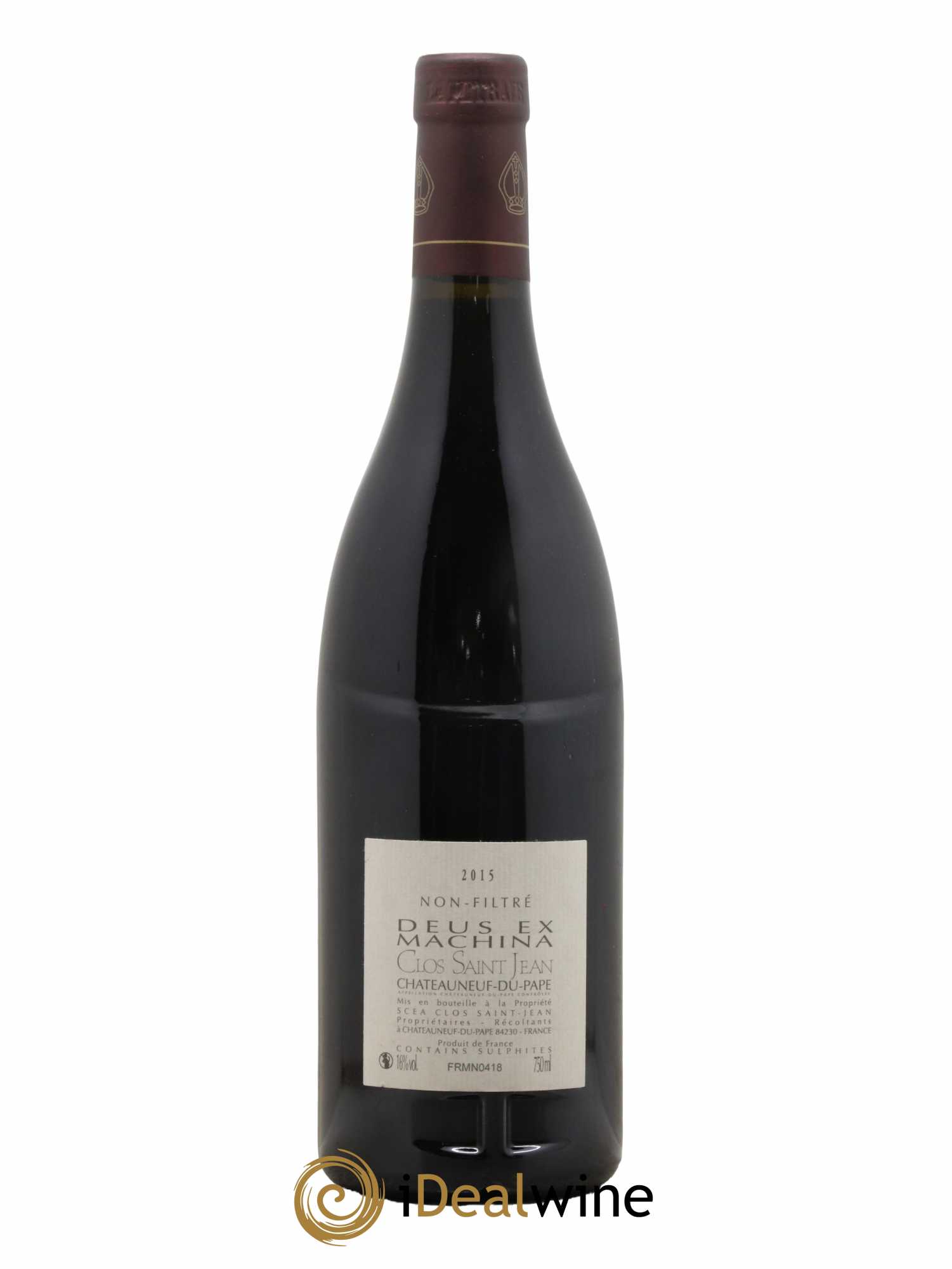 Châteauneuf-du-Pape Clos Saint-Jean Deus Ex Machina Pascal et Vincent Maurel 2015 - Lot de 1 bouteille - 1