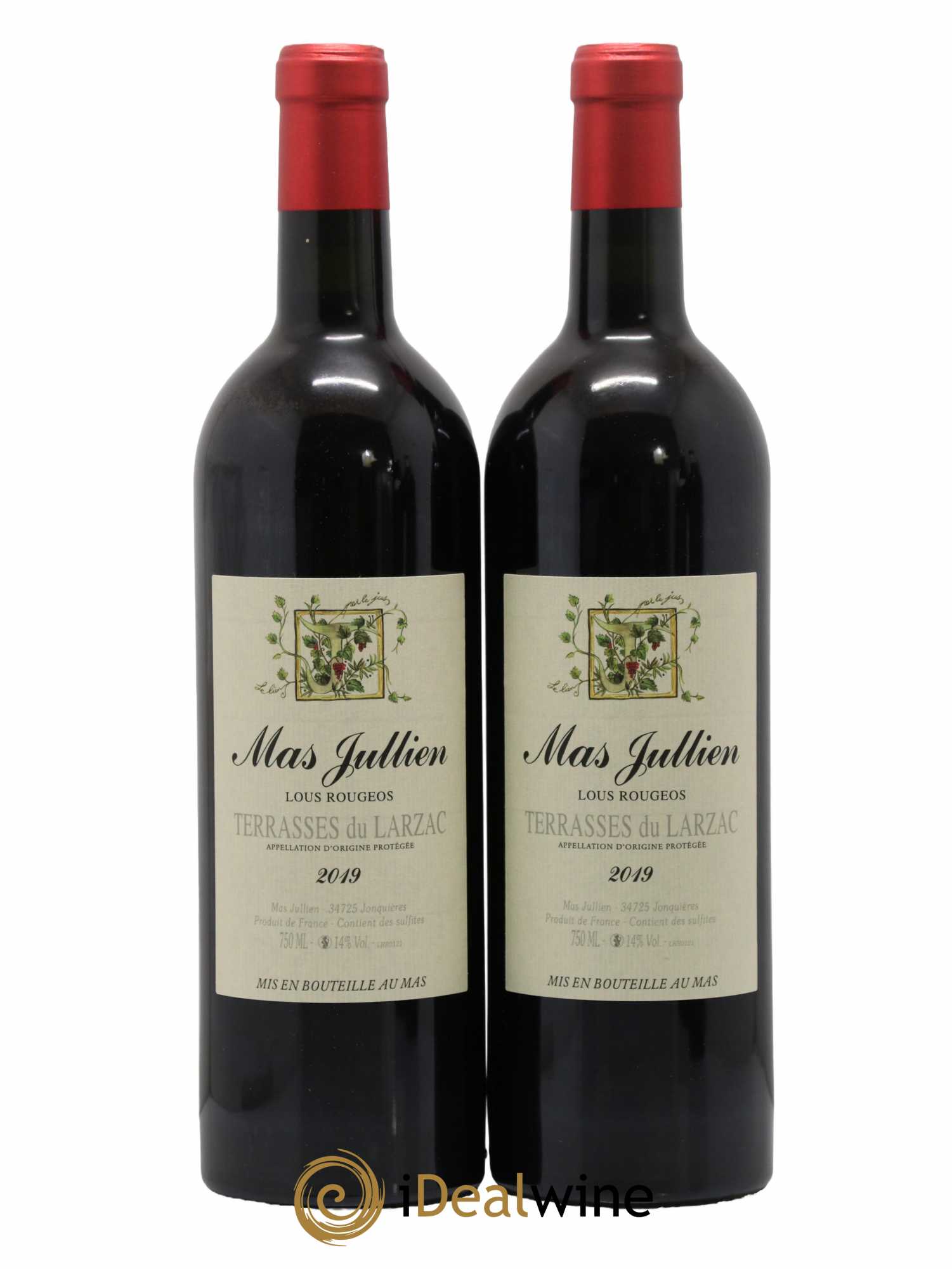 Terrasses du Larzac Mas Jullien Lous Rougeos Olivier Jullien 2019 - Lot de 2 bouteilles - 0