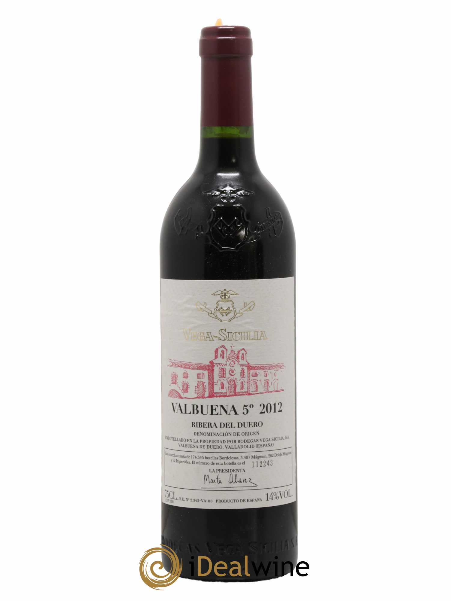 Ribera Del Duero DO Vega Sicilia Valbuena 5 ano Famille Alvarez 2012 - Lot de 1 bouteille - 0