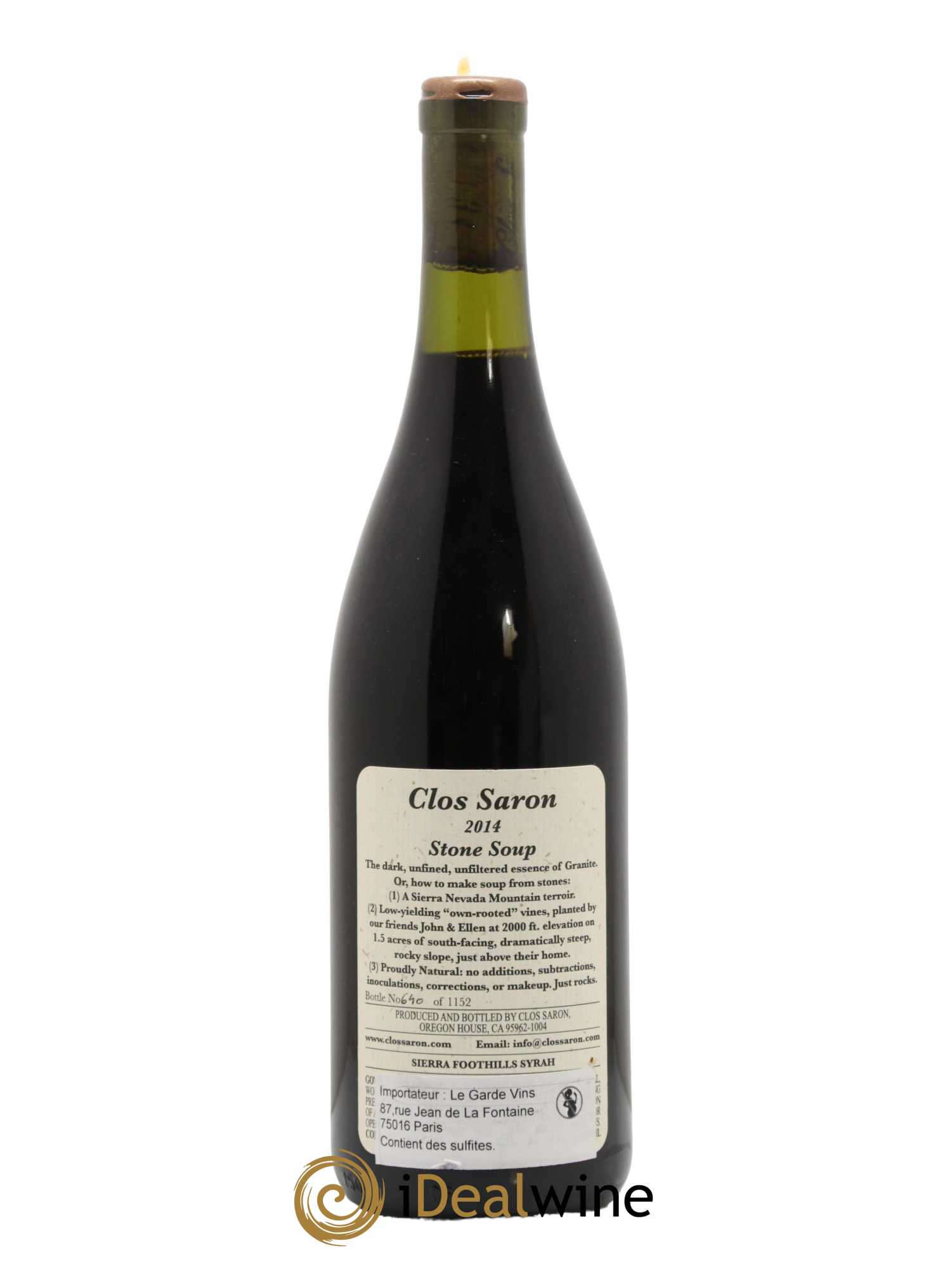 USA Sierra Foothills Clos Saron Stone soup Syrah 2014 - Lot de 1 bouteille - 1
