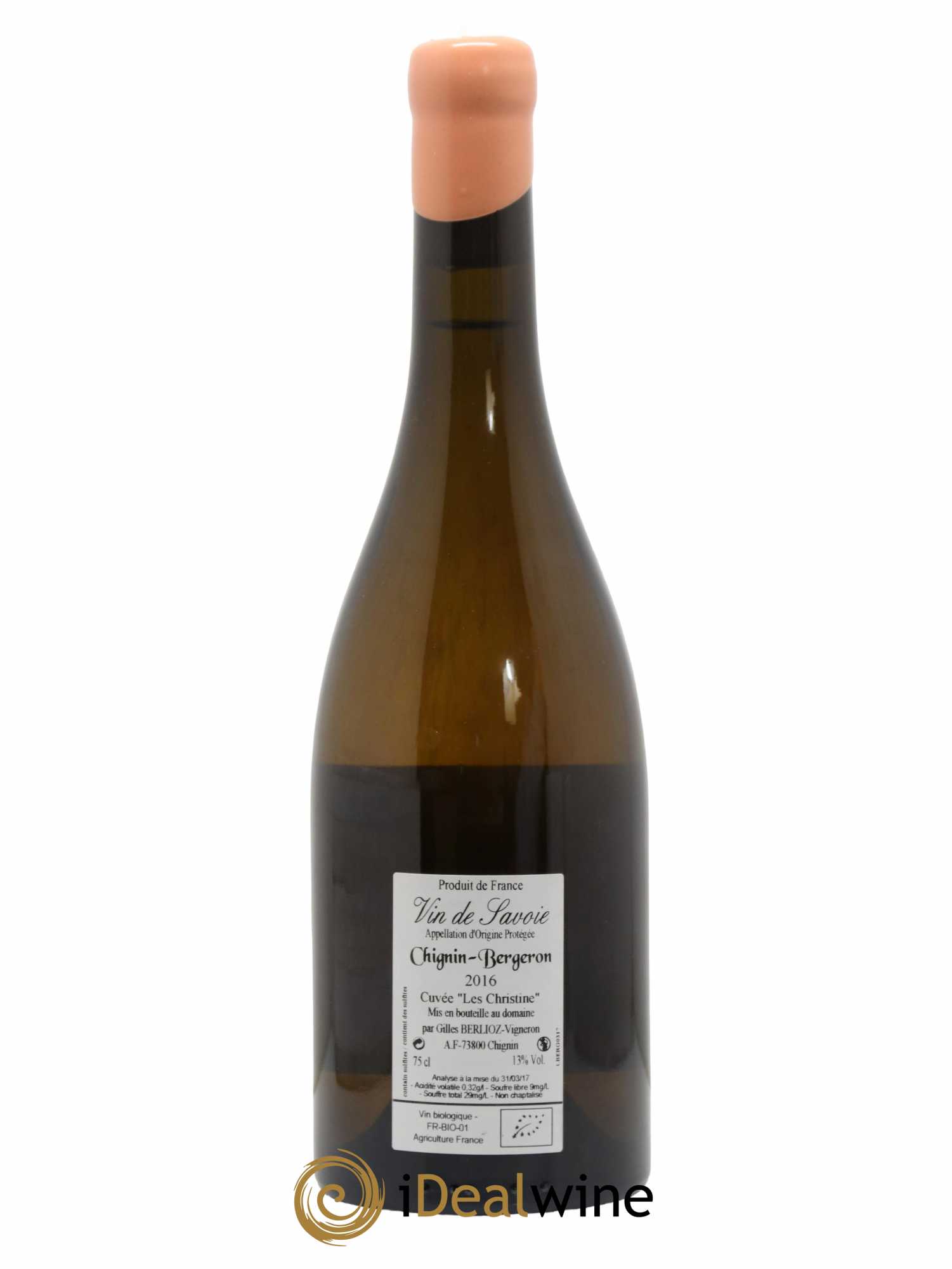 Vin de Savoie Chignin-Bergeron Les Christine Gilles Berlioz 2016 - Lot de 1 bouteille - 1