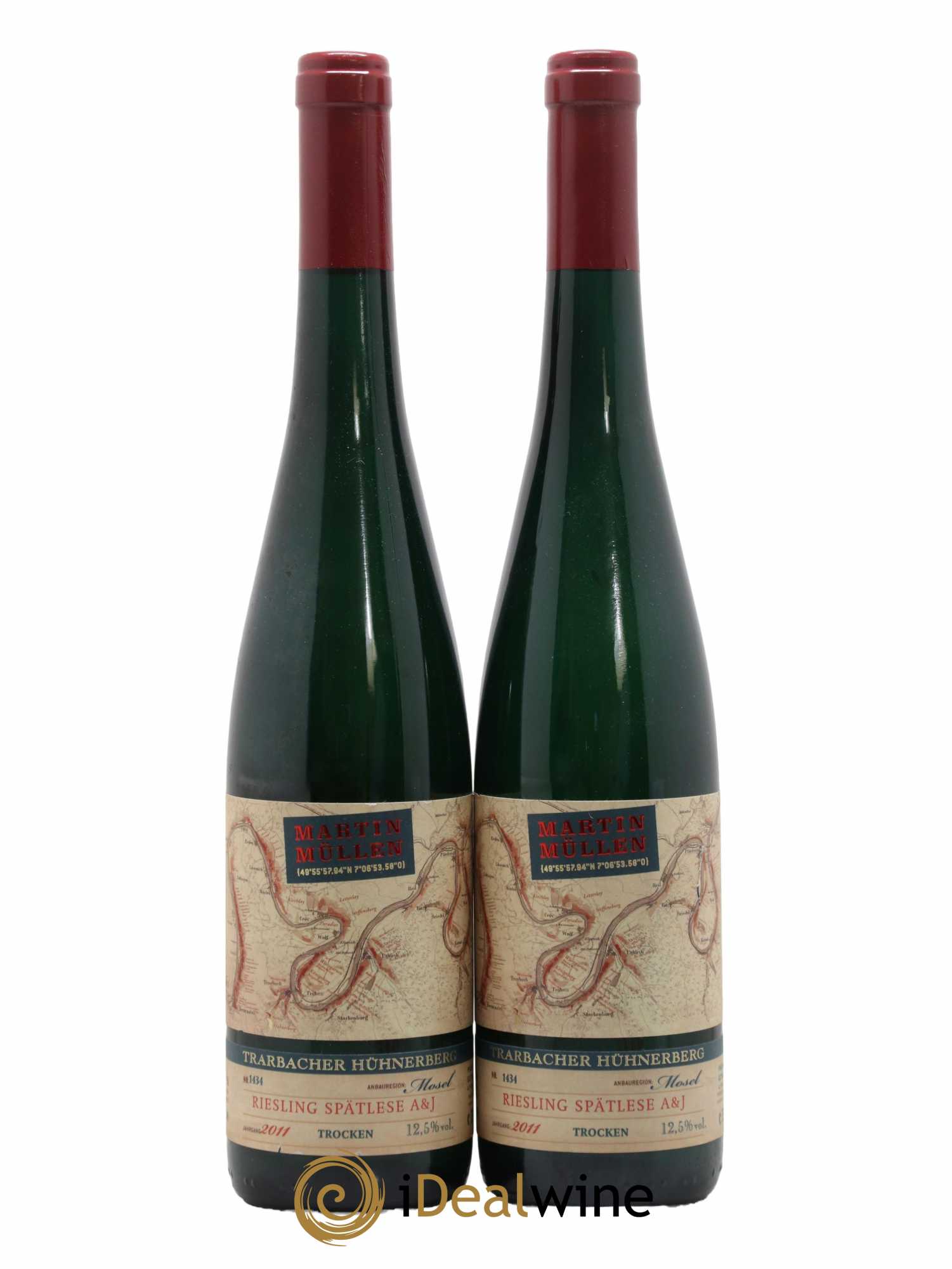 Allemagne Mosel-Saar Martin Mullen Trarbacher Huhnerberg Riesling Spatlese 2011 - Lot de 2 bouteilles - 0