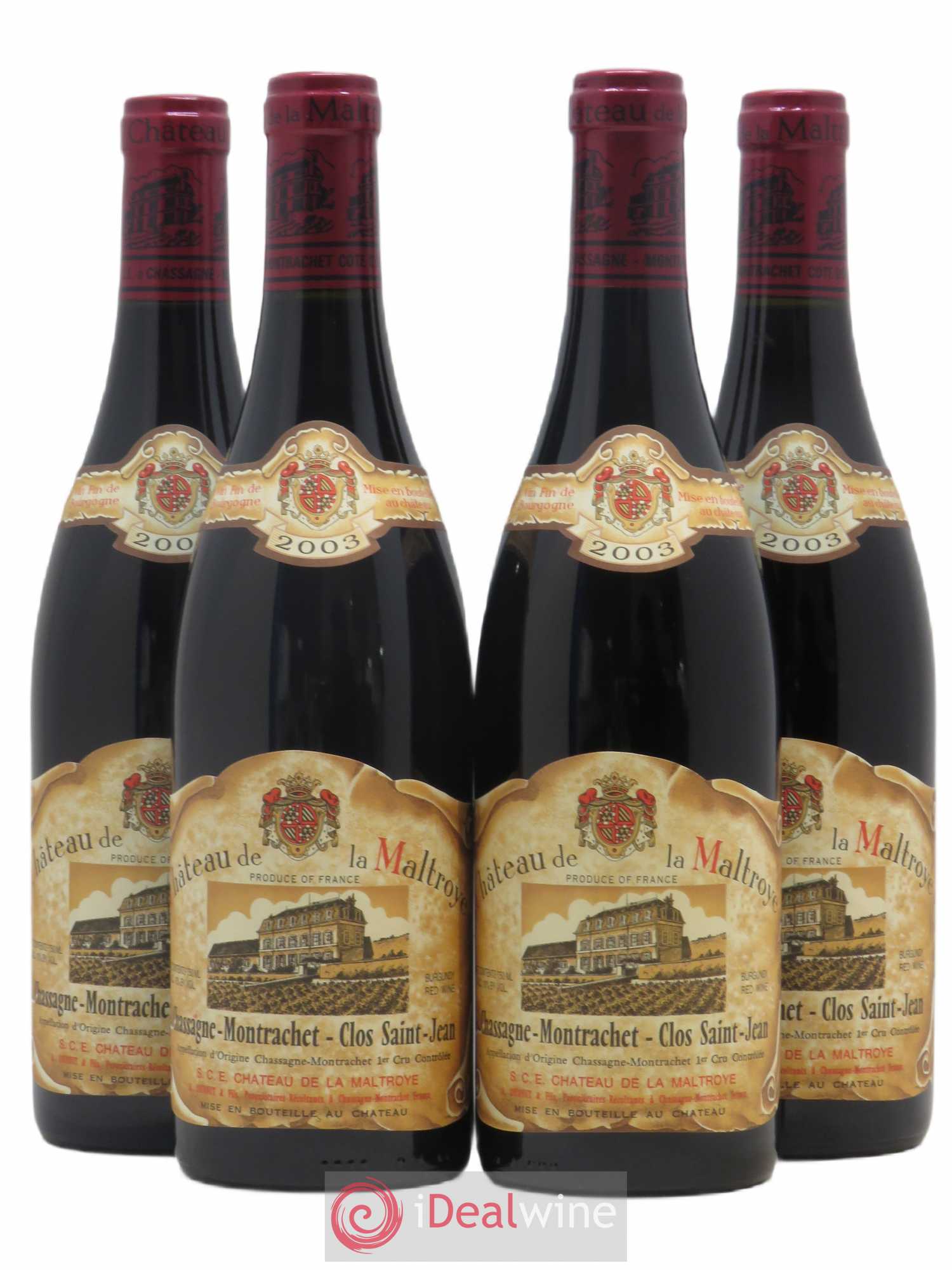 Chassagne-Montrachet 1er Cru Clos Saint Jean Château de la Maltroye 2003 - Posten von 4 Flaschen - 0