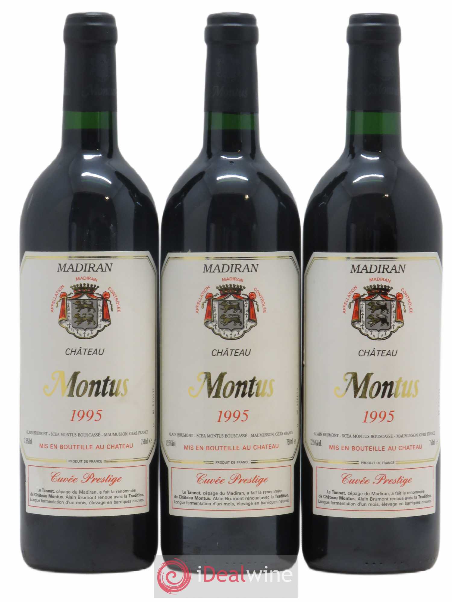 Madiran Château Montus-Prestige Alain Brumont Cuvée prestige 1995 - Lot de 3 bouteilles - 0