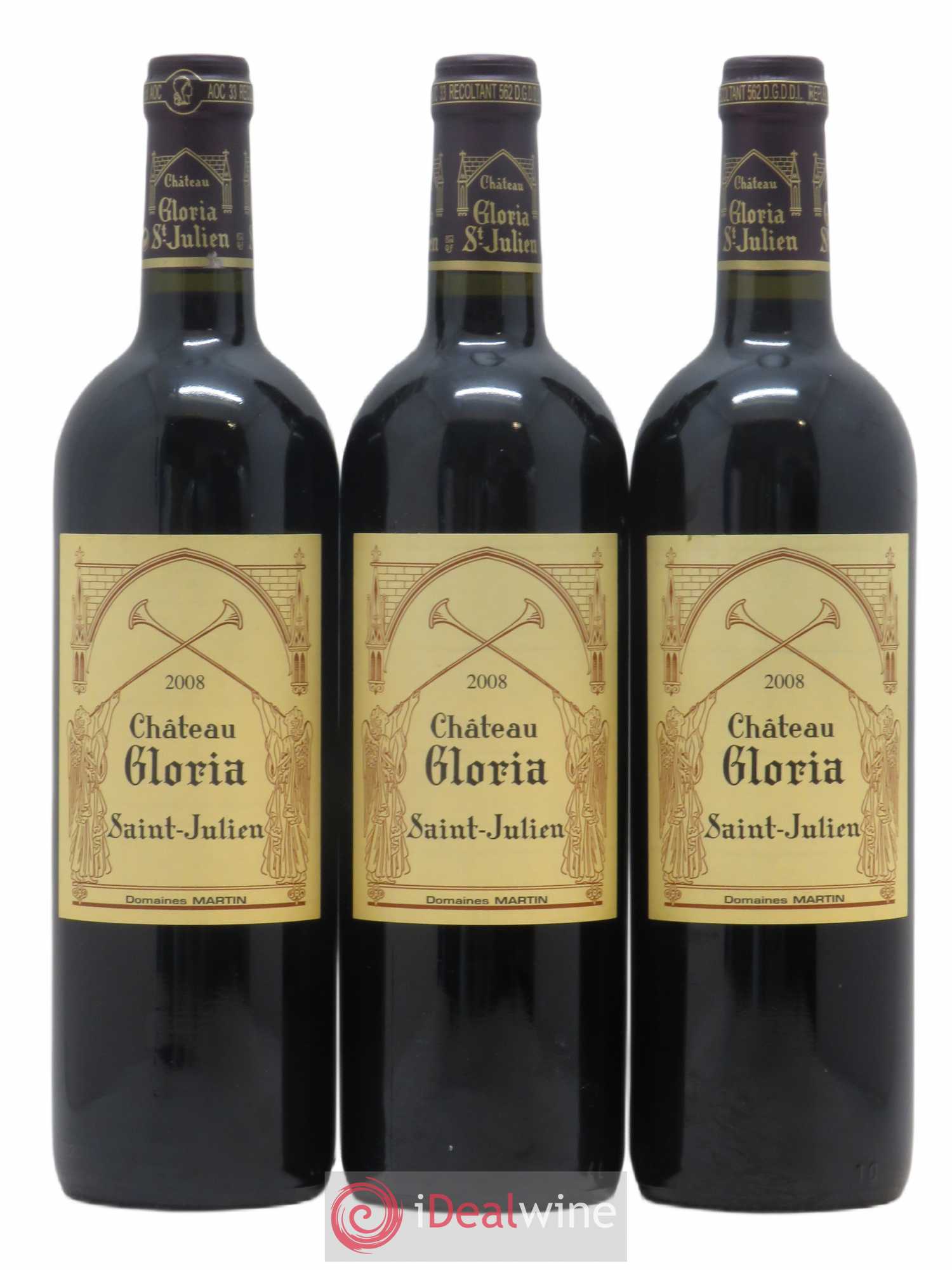 Château Gloria 2008 - Lot de 3 bouteilles - 0