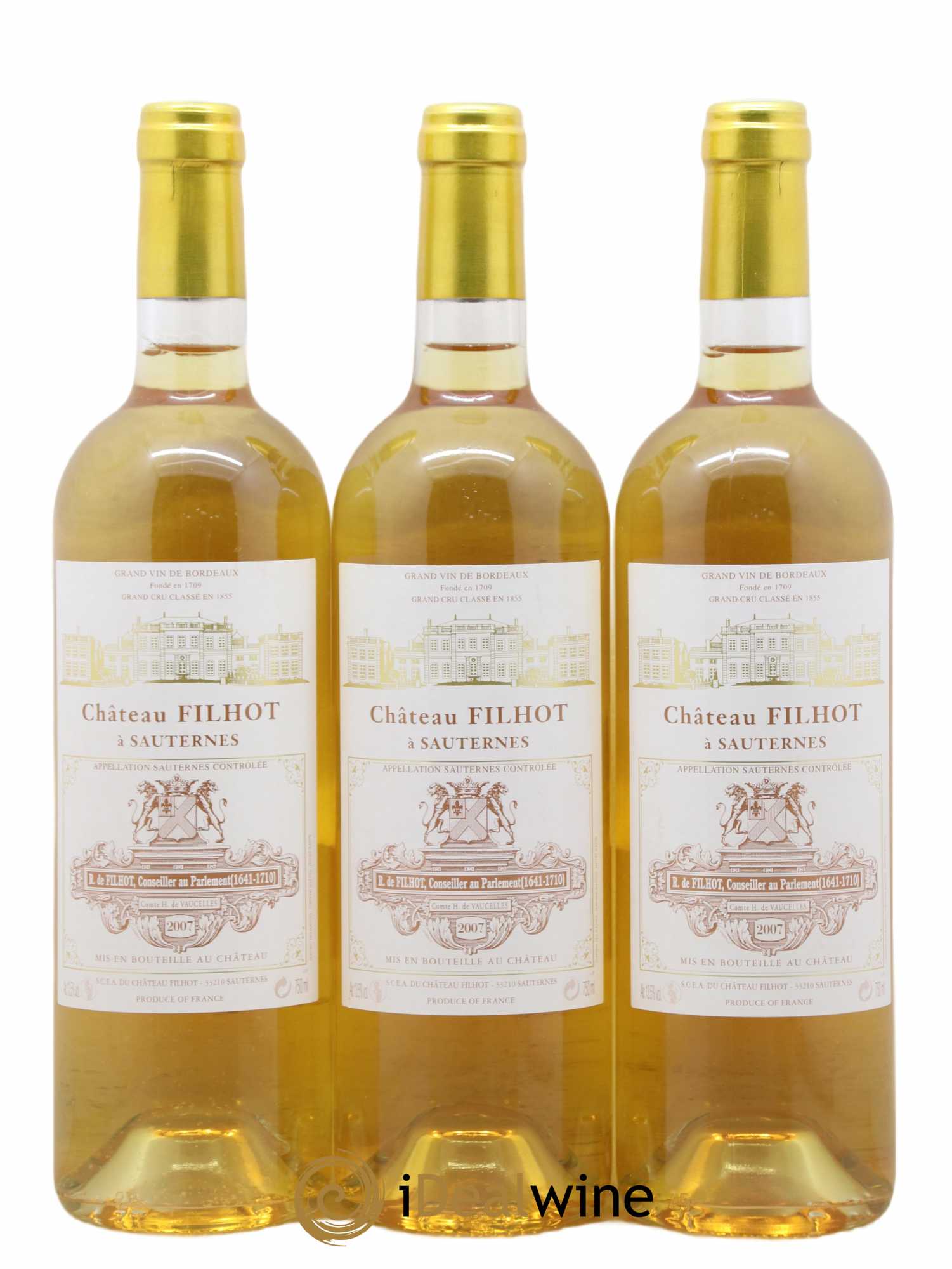 Château Filhot 2ème Grand Cru Classé 2007 - Lotto di 3 bottiglie - 0