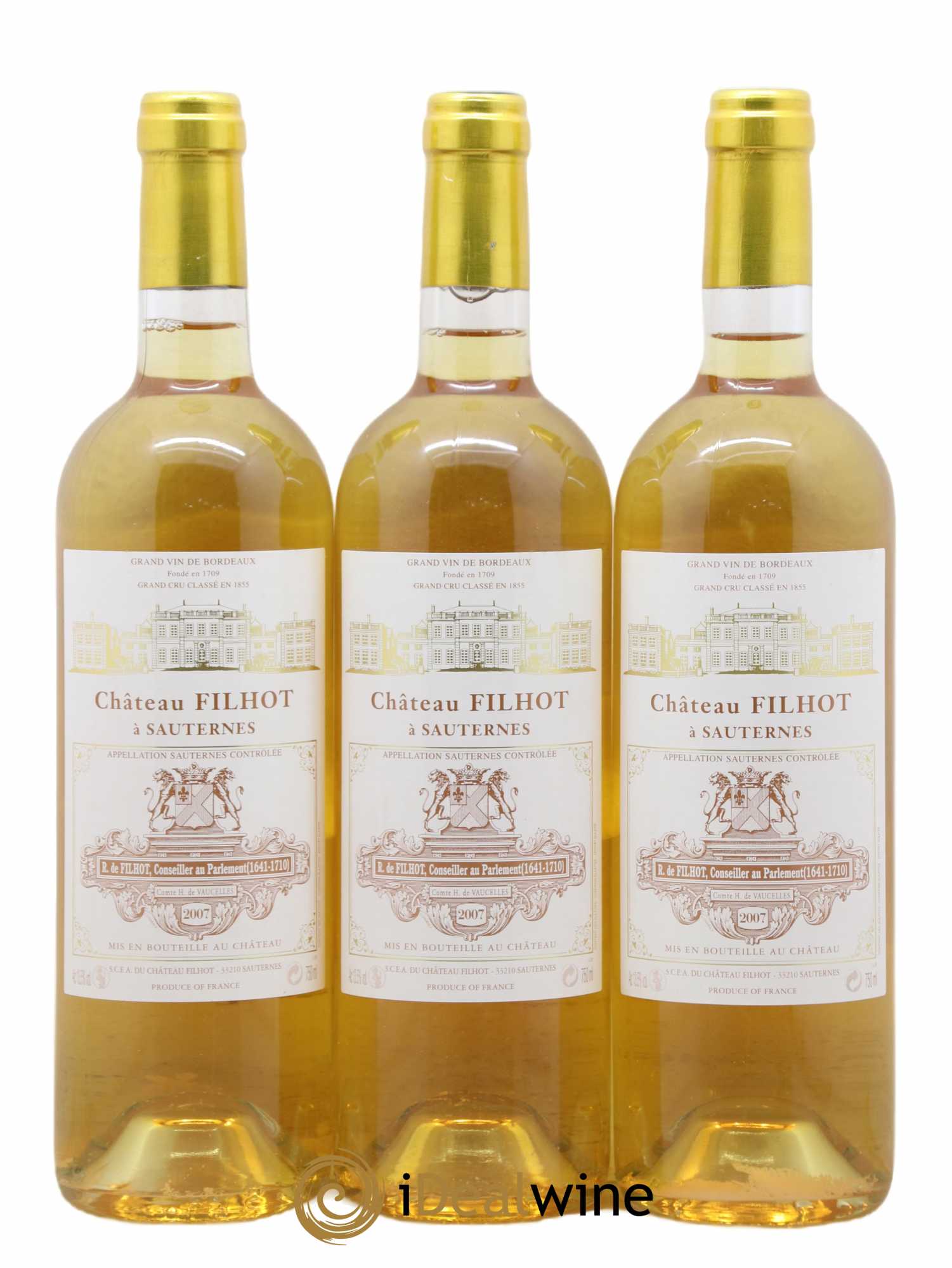 Château Filhot 2ème Grand Cru Classé 2007 - Lotto di 3 bottiglie - 0
